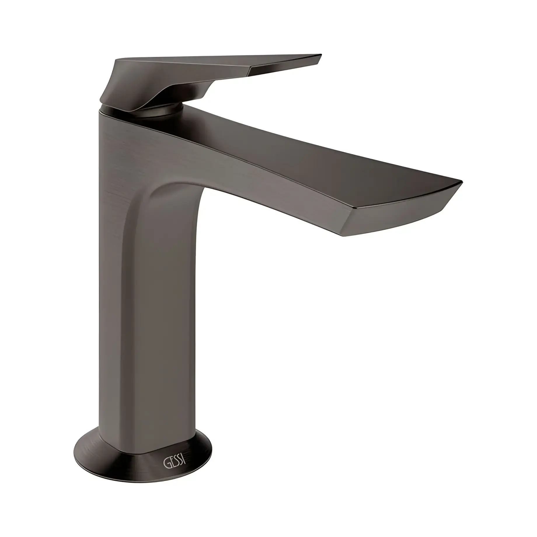 Змішувач низький для раковини Ventaglio Gessi 72002-707 Black Metal Brushed PVD — вид на білому тлі
