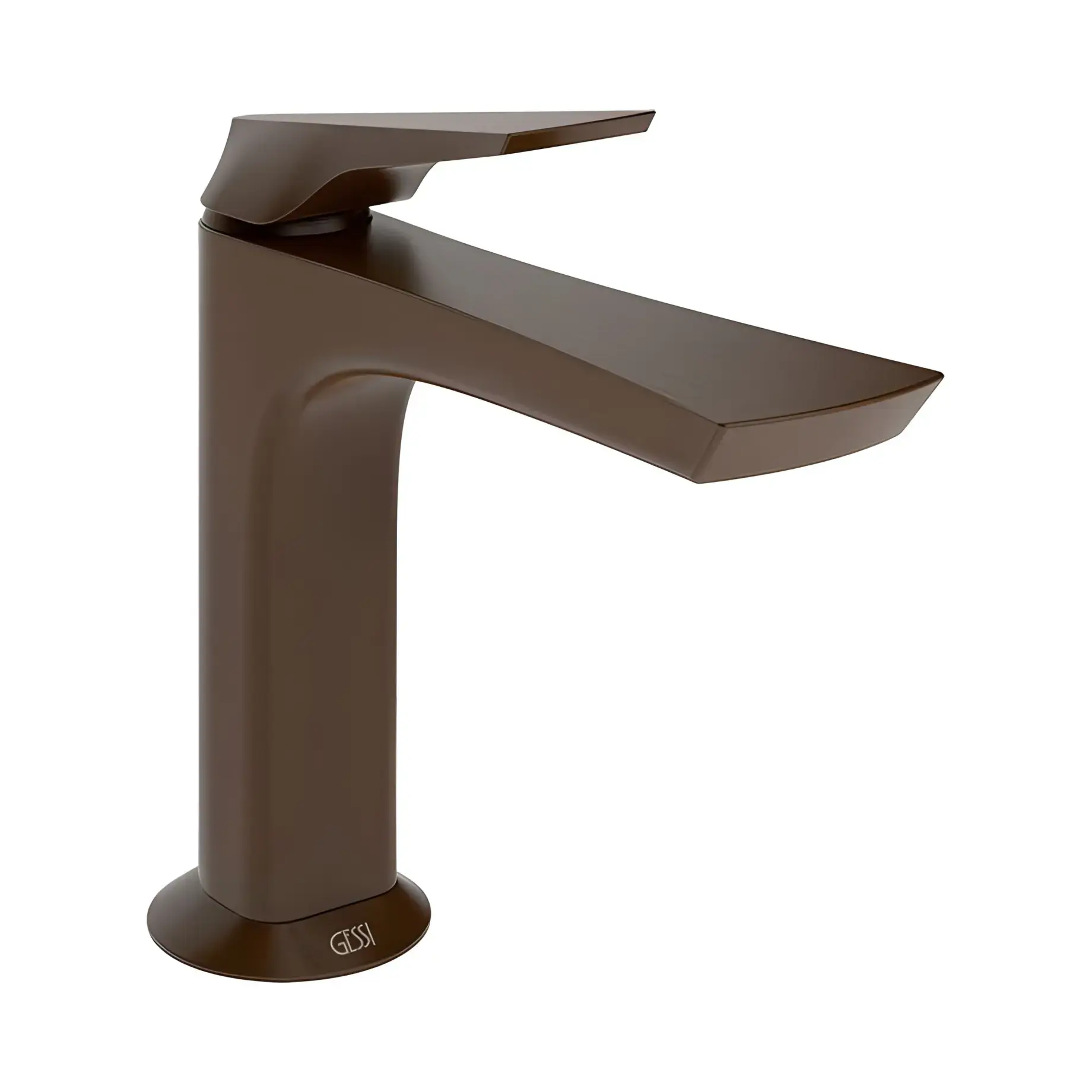 Змішувач низький для раковини Ventaglio Gessi 72002-845 Dark Bronze — вид на білому тлі