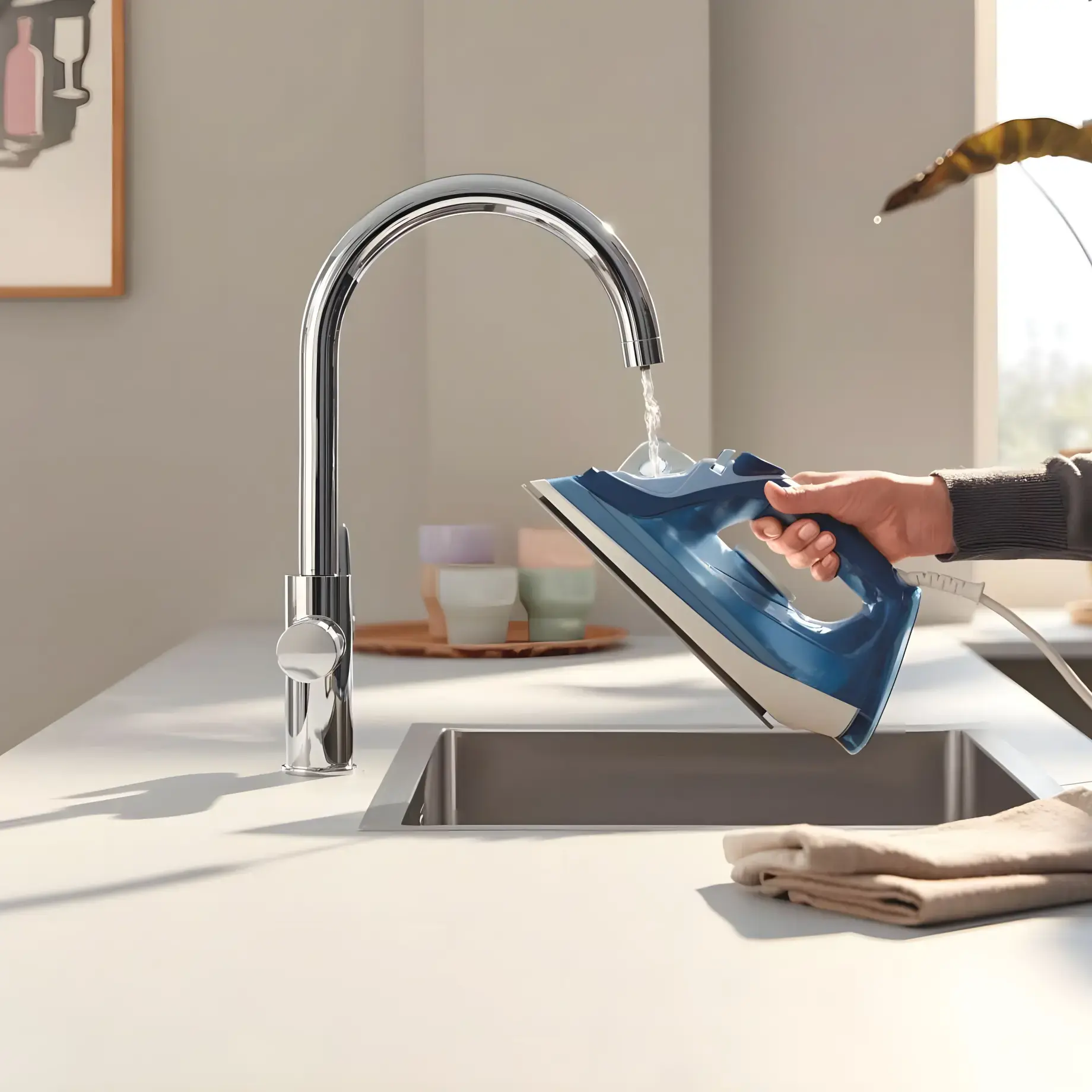 Змішувач для кухні для подачі технічної і фільтрованої води Blue Pure BauCurve Grohe 30580000 — бічний ракурс