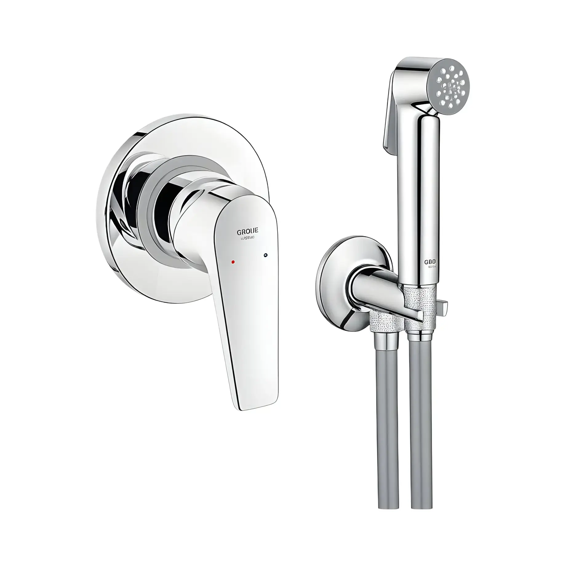 Комплект гігієнічного душу Bau Flow Grohe 121646 Chrome — вид на білому тлі