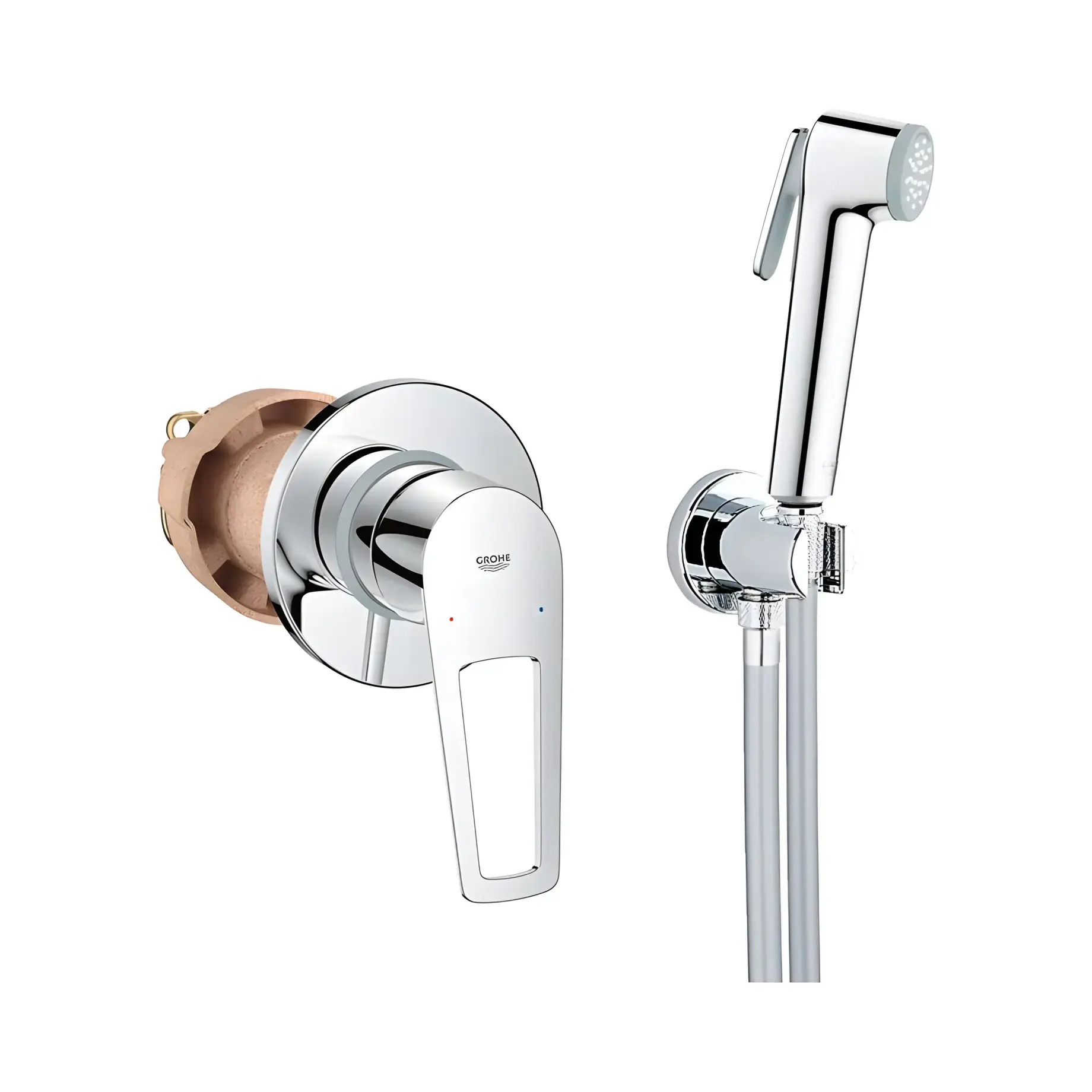 Комплект гігієнічного душу Bau Loop & Tempesta-F Grohe UA11104202 Chrome — вид на білому тлі