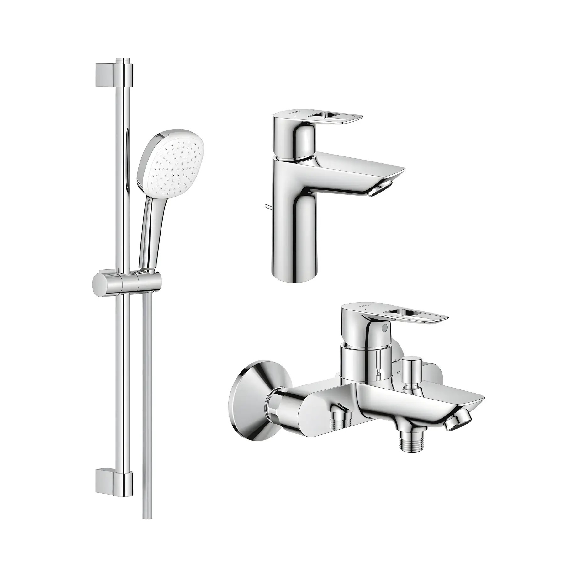 Комплект змішувачів для ванни 3 в 1 BauLoop New Grohe UA123215M1 — вид на білому тлі