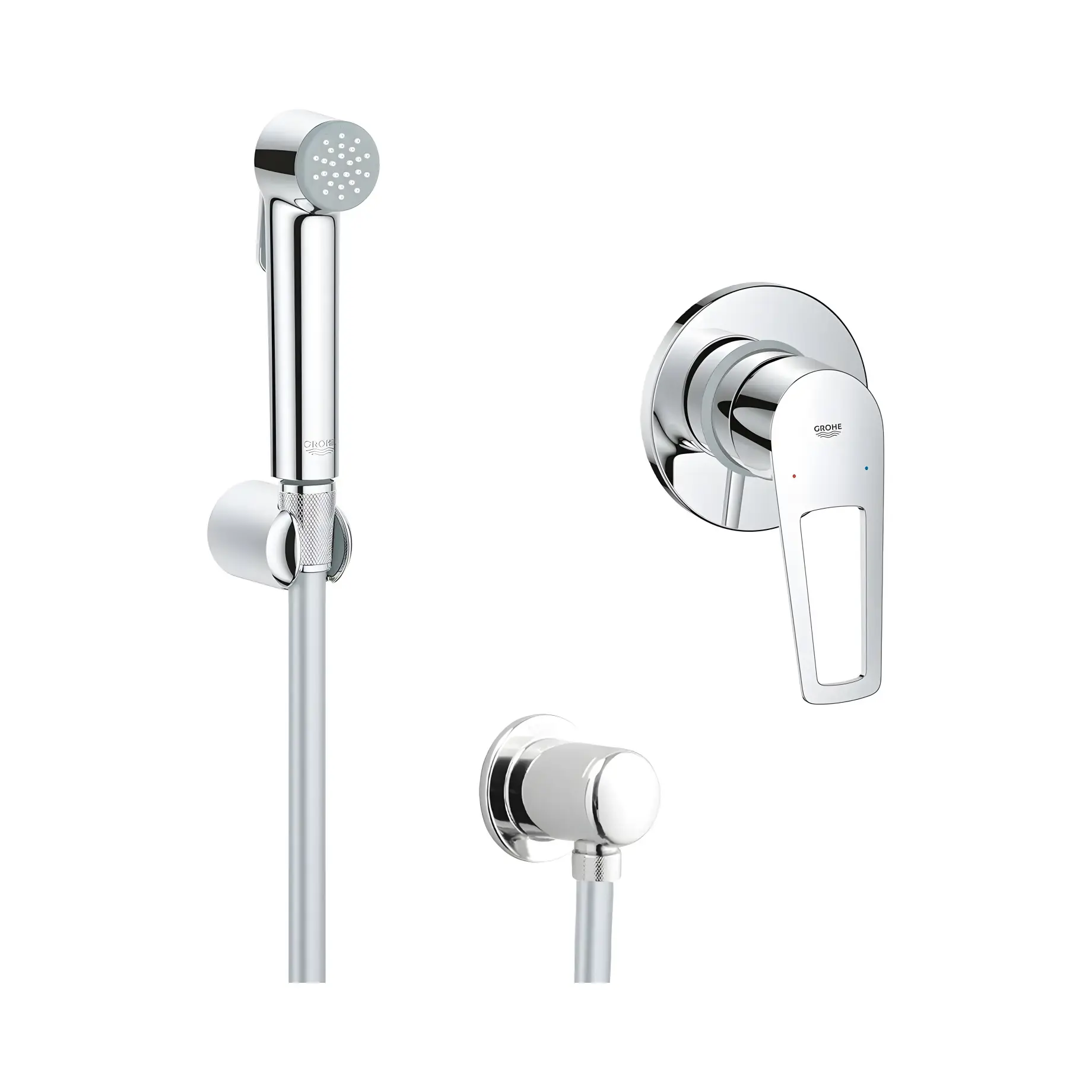 Комплект гігієнічного душу Bau Loop & Vitalio trigger spray Grohe UA202416QF Chrome — вид на білому тлі