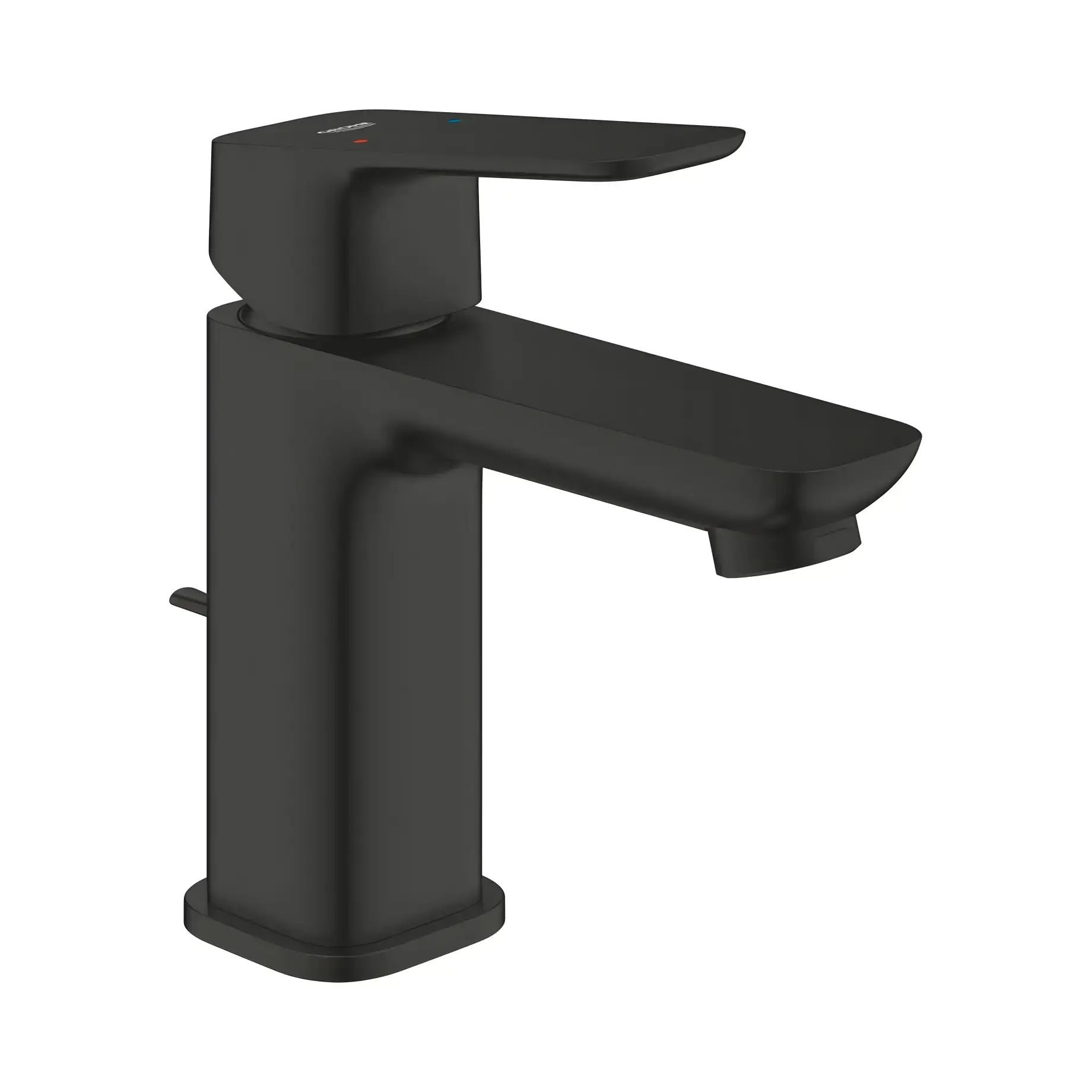 Змішувач для раковини з донним клапаном Cubeo, розмір S Grohe 1016942430 Black — вид на білому тлі