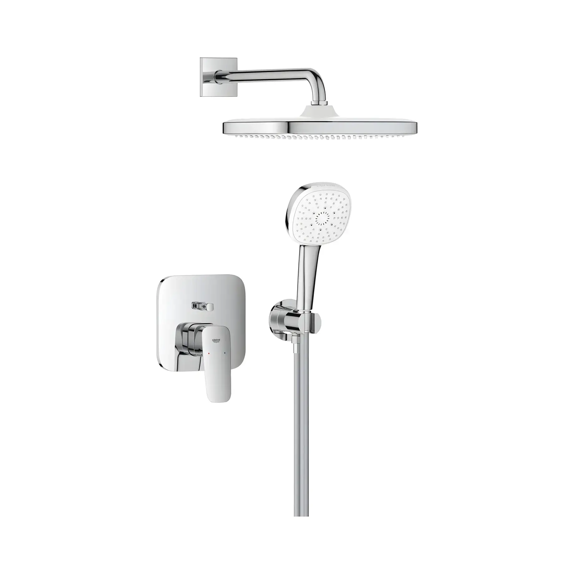 Душова система прихованого монтажу Cubeo з Tempesta 250 без вбудованої частини Smart Box Grohe 1053360000 — вид на білому тлі