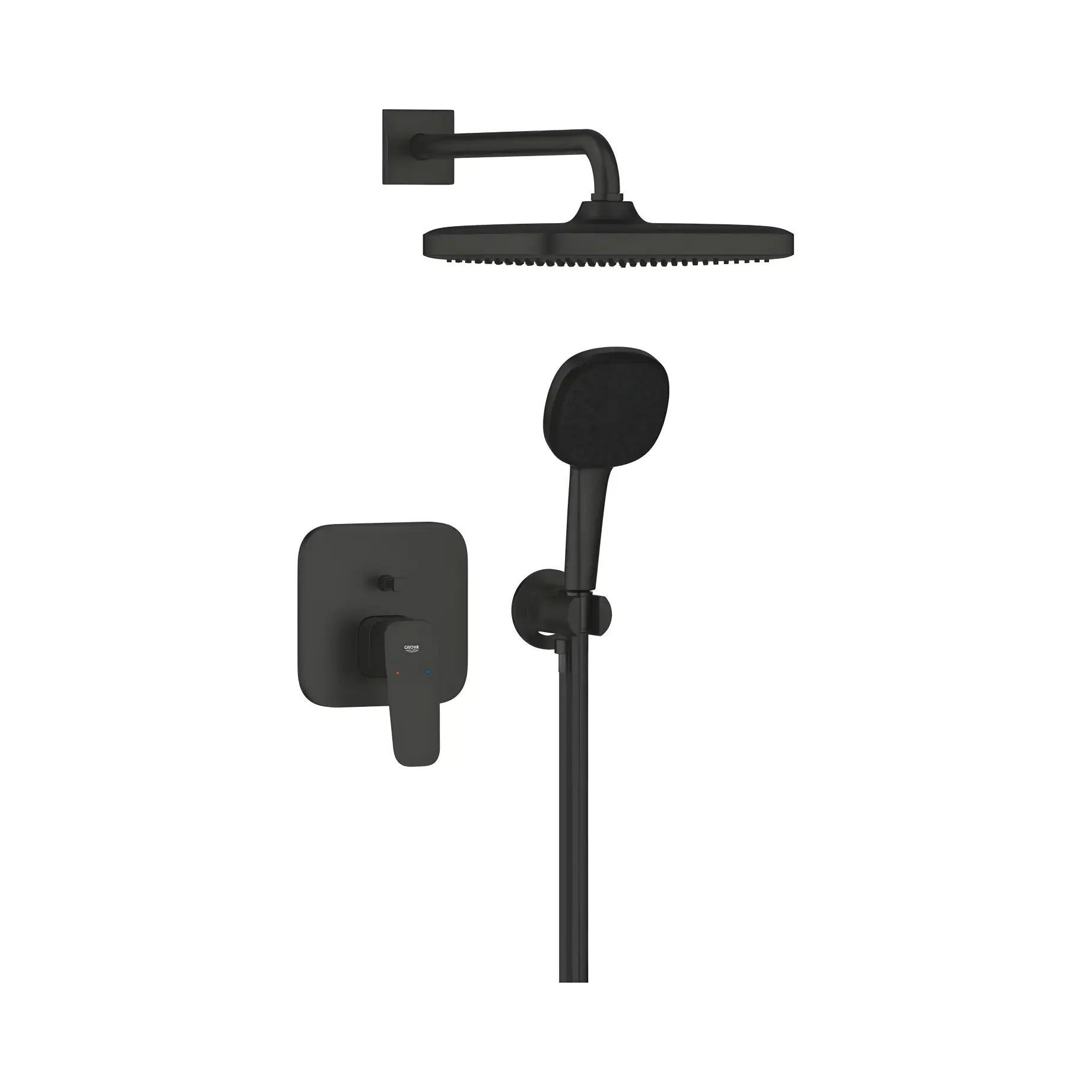 Душова система прихованого монтажу Cubeo з Tempesta 250 Grohe 1053362430 Black — вид на білому тлі