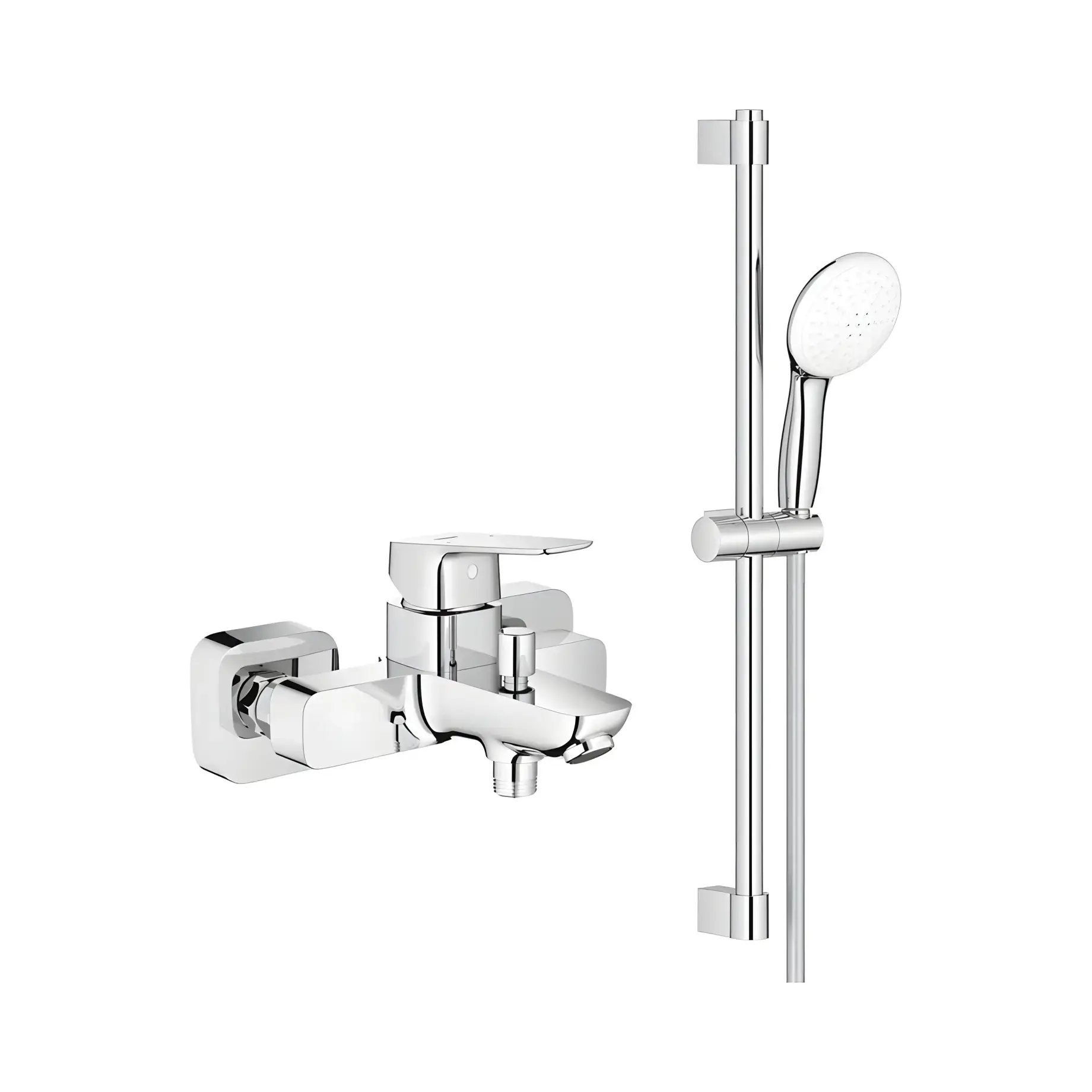 Змішувач для ванни Cubeo + Душовий набір Tempesta 110 Grohe BF101813TR — вид на білому тлі