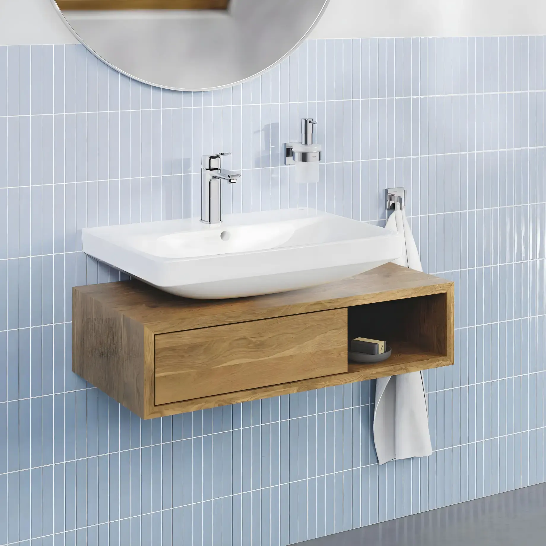 Змішувач для раковини Dice з донним клапаном, розмір М Grohe 1018320000 Chrome — вид спереду