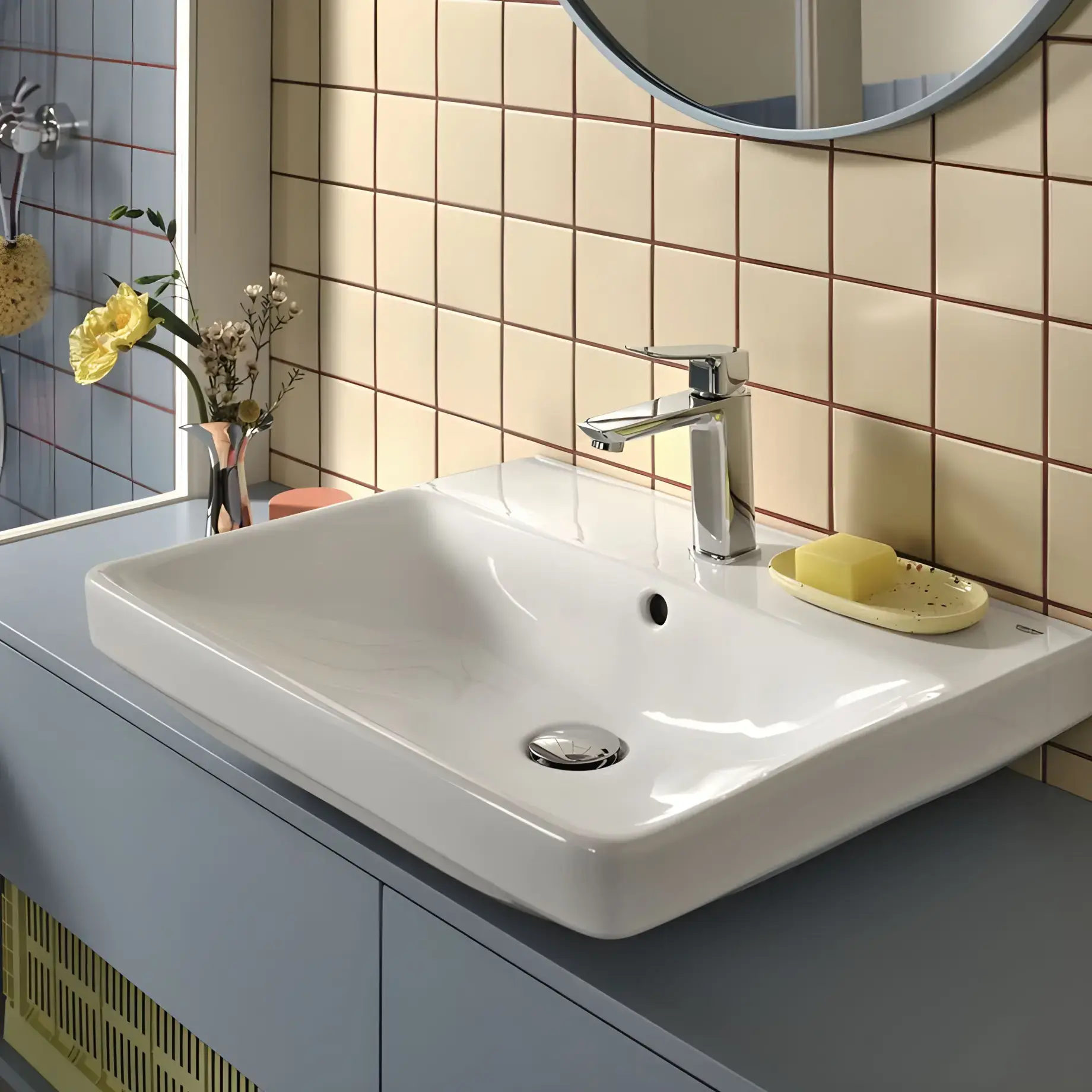 Змішувач для раковини Dice з донним клапаном Push-Open, розмір М Grohe 1018330000 Chrome — вид спереду