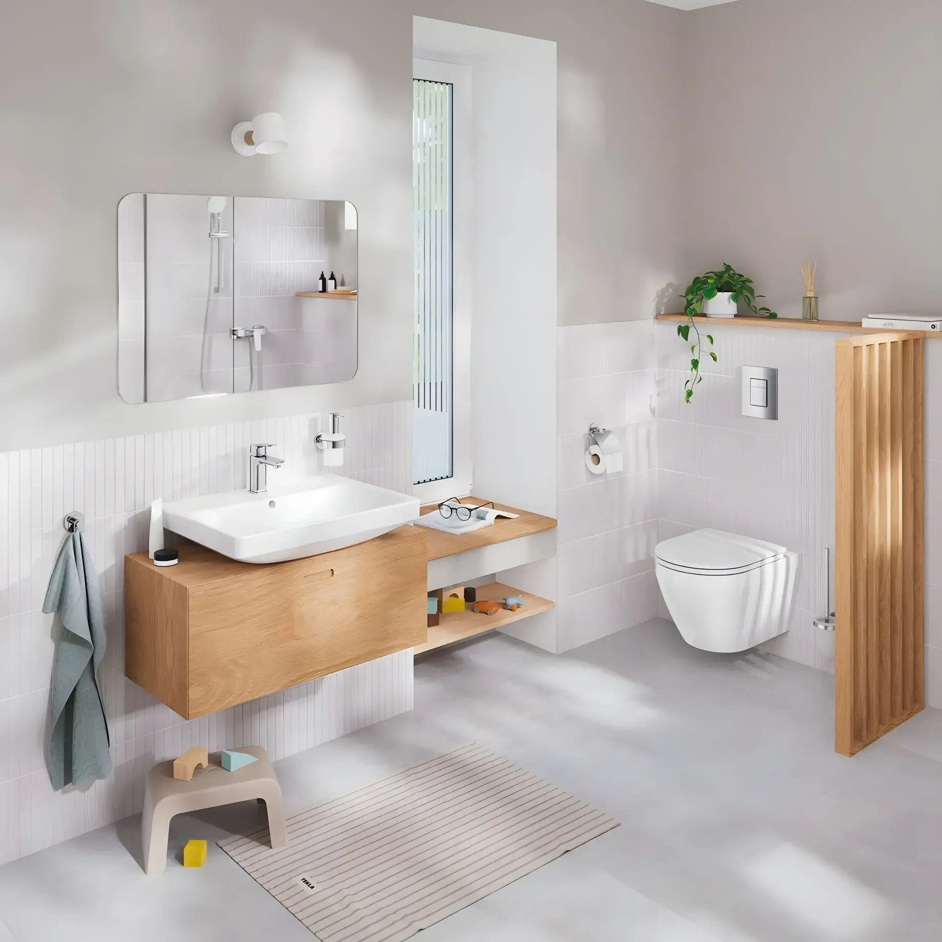 Змішувач для раковини Dice з донним клапаном Push-Open, розмір М Grohe 1018330000 Chrome — вид ззаду