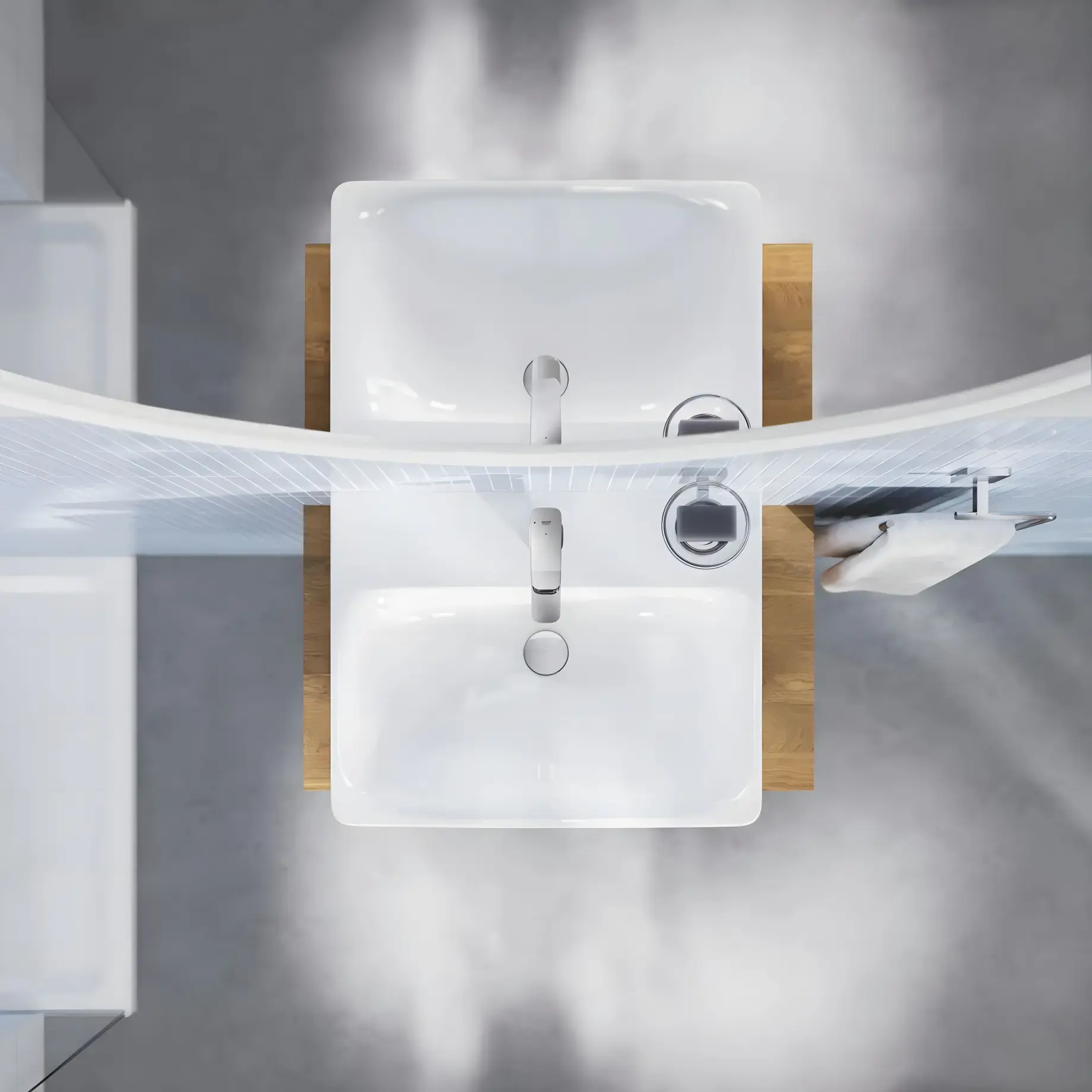 Змішувач для раковини Dice з донним клапаном Push-Open, розмір М, Cold Start Grohe 1018360000 Chrome — бічний ракурс