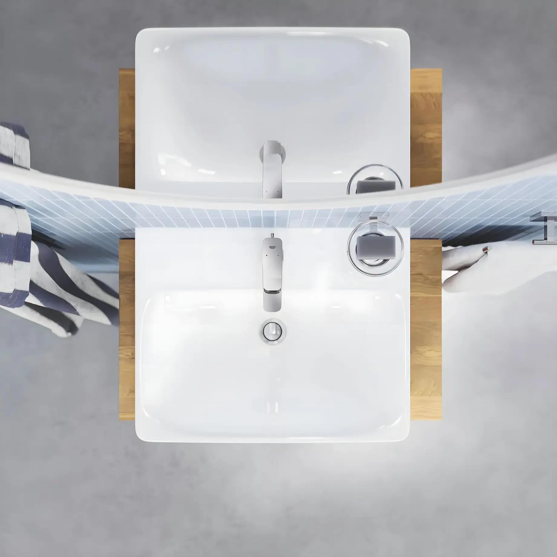 Змішувач для раковини Dice з донним клапаном, розмір S Grohe 1018560000 Chrome — вид згори