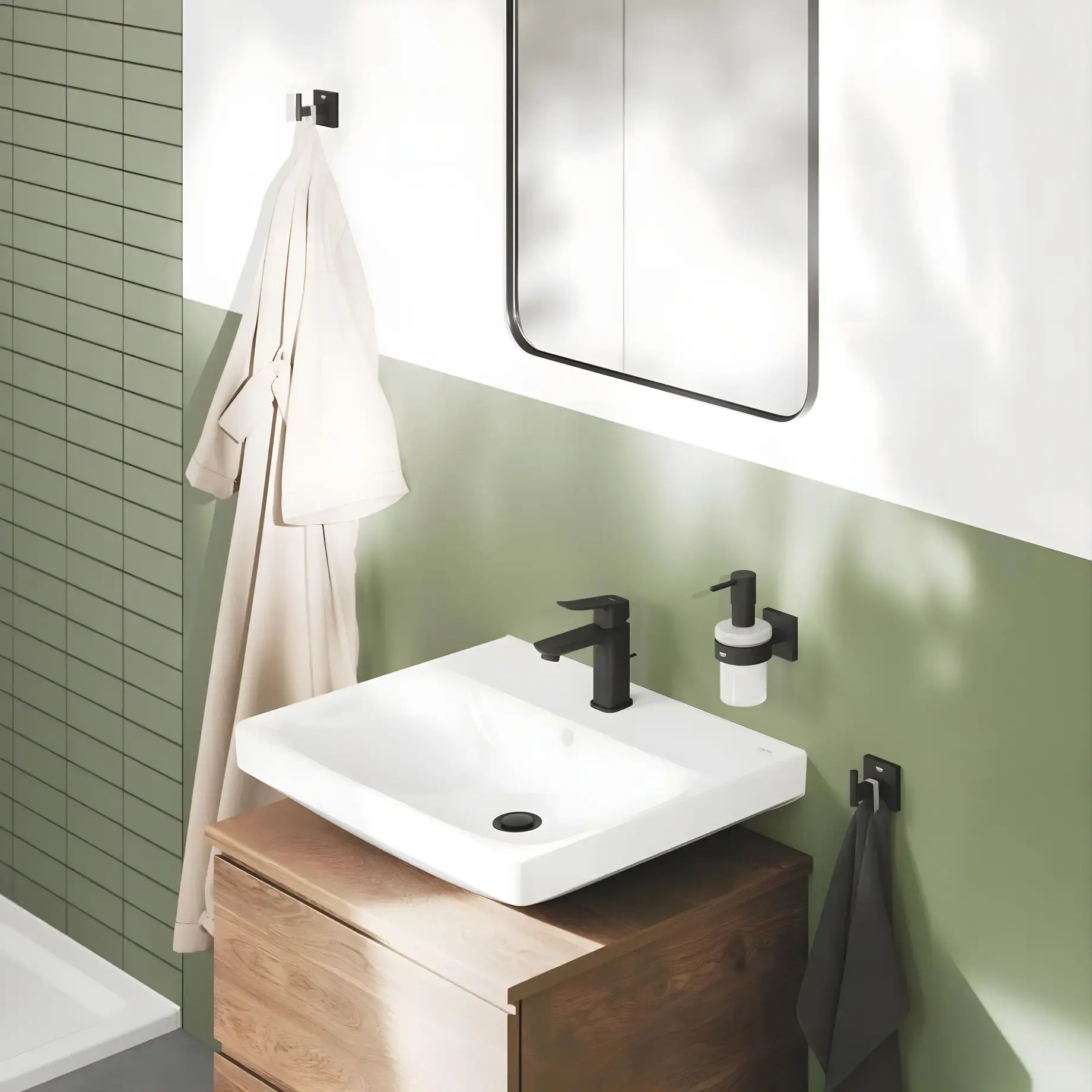 Змішувач для раковини Dice з донним клапаном, розмір S Grohe 1018562430 Black — вид спереду