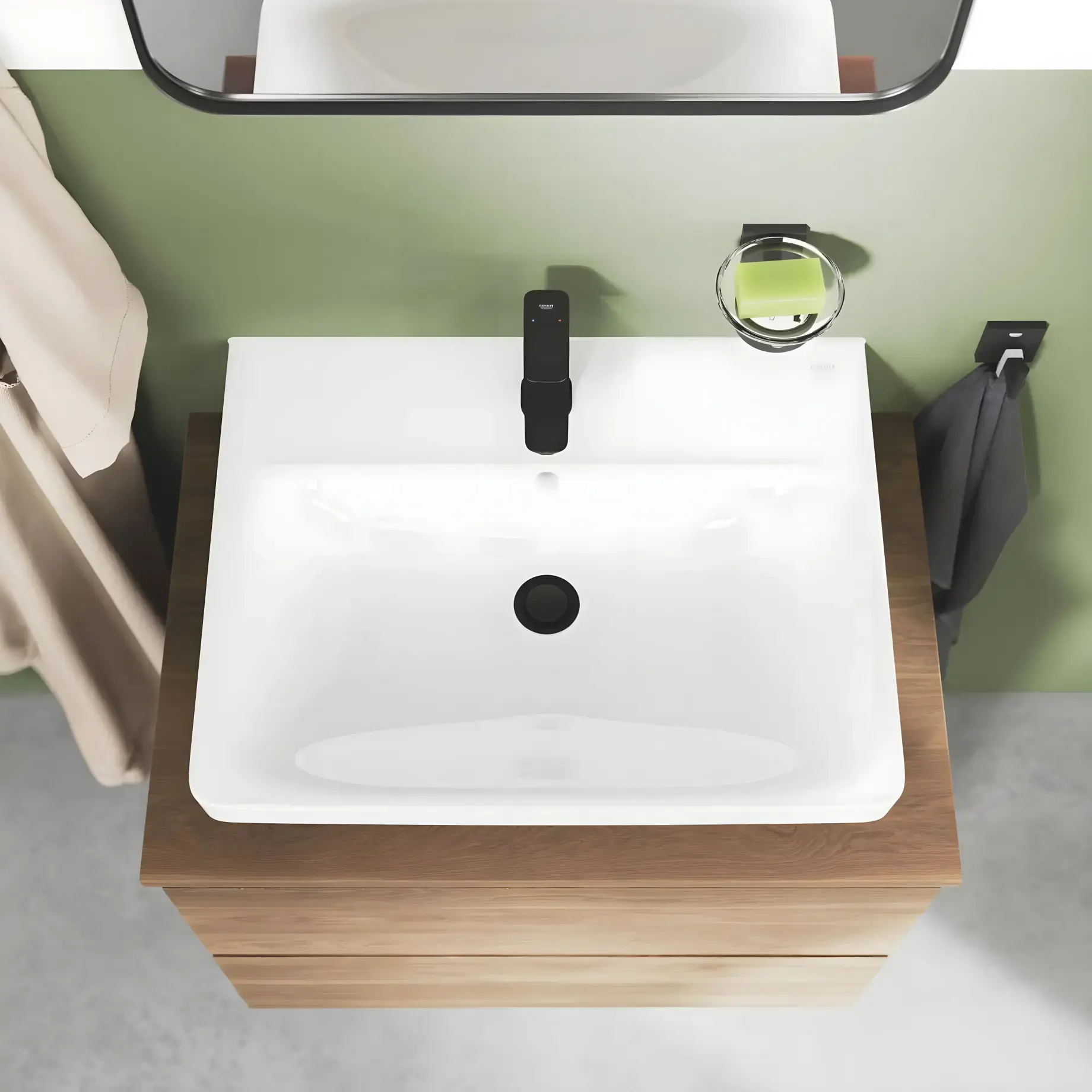 Змішувач для раковини Dice з донним клапаном, розмір S Grohe 1018562430 Black — вид згори