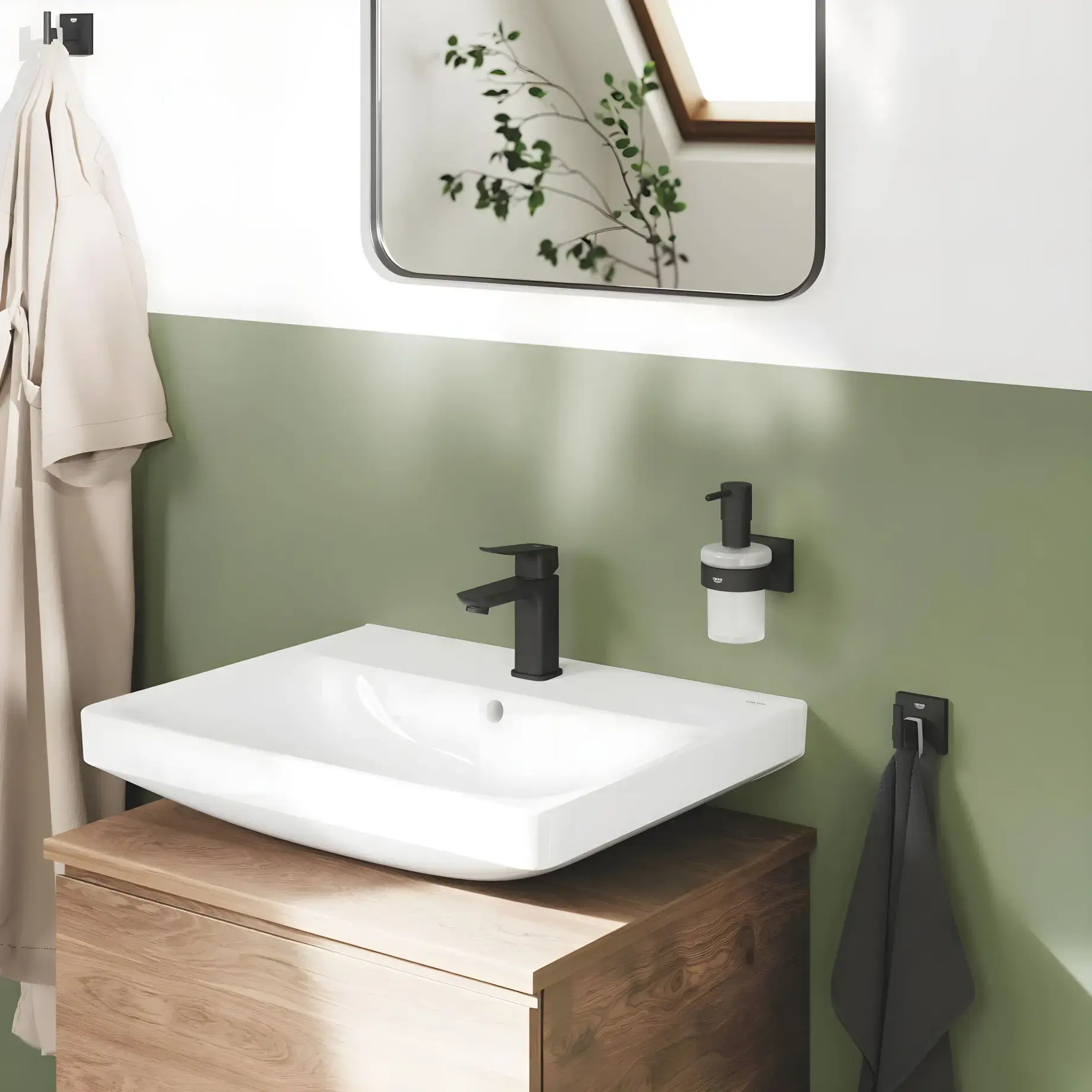 Змішувач для раковини Dice з донним клапаном Push-Open, розмір S Grohe 1018572430 Black — бічний ракурс