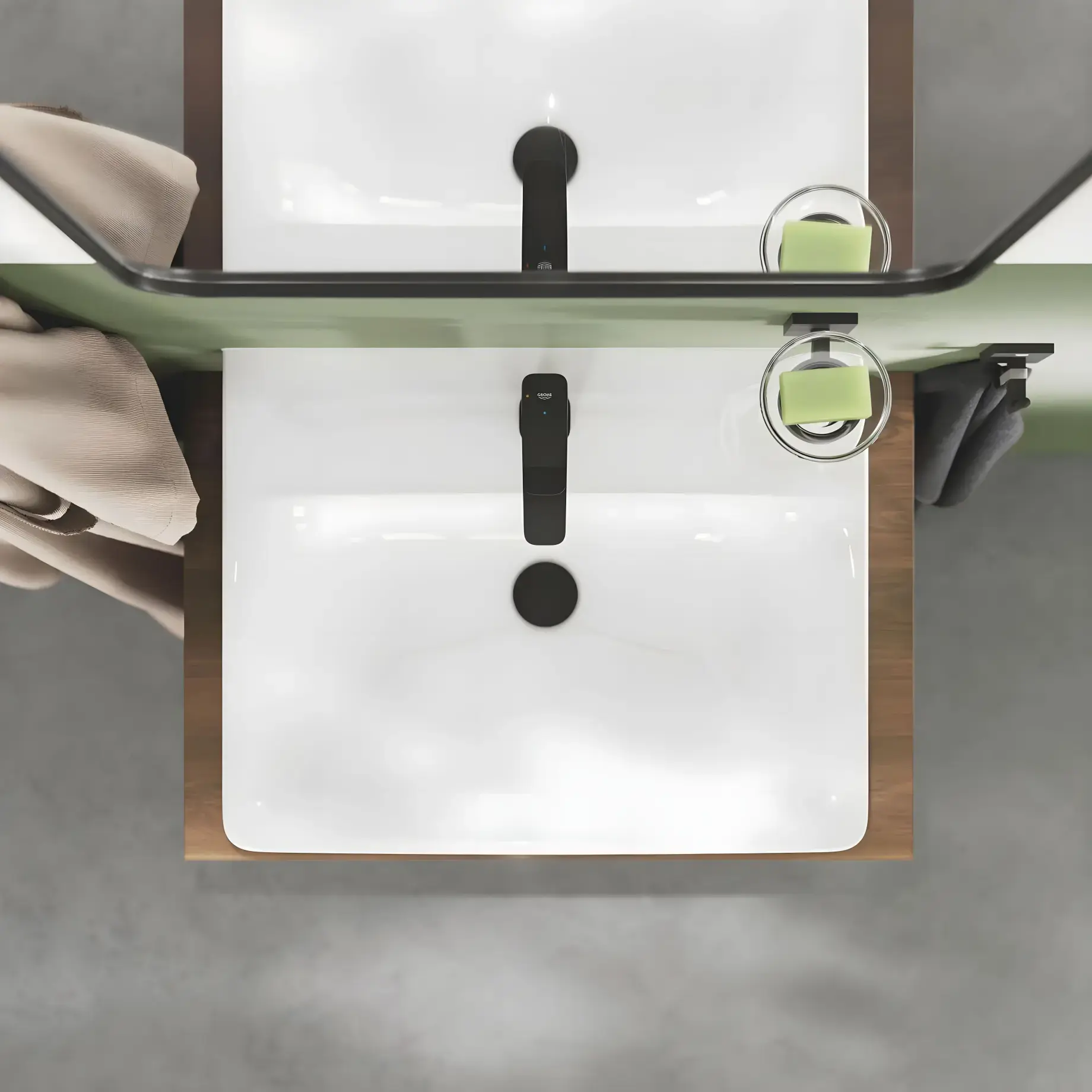 Змішувач для раковини Dice з донним клапаном Push-Open, розмір S, Cold Start Grohe 1018612430 Black — бічний ракурс