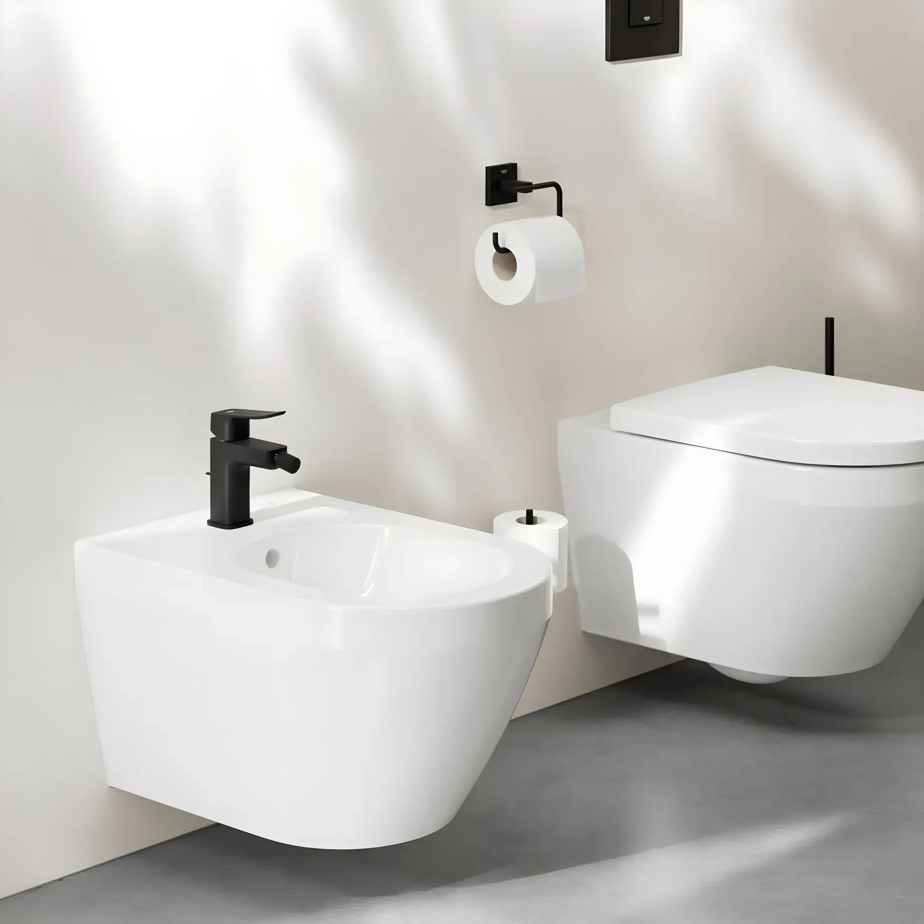 Змішувач для біде Dice з донним клапаном Grohe 1018772430 Black — вид спереду