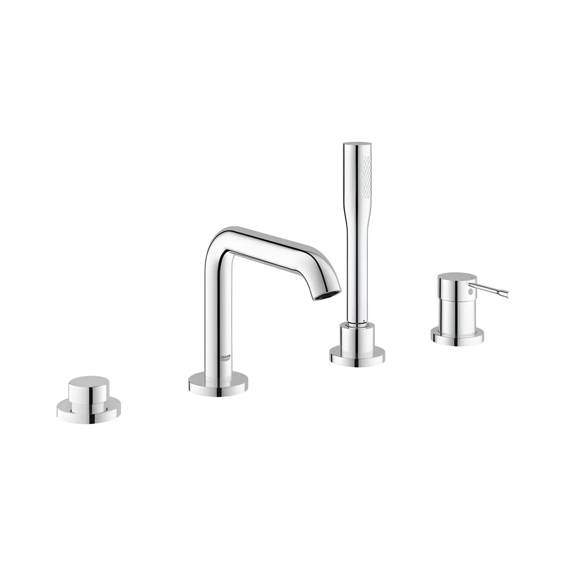 Смеситель на борт ванны на 4 отверстия Essence Grohe 25251001 White Alpin — вид на белом фоне