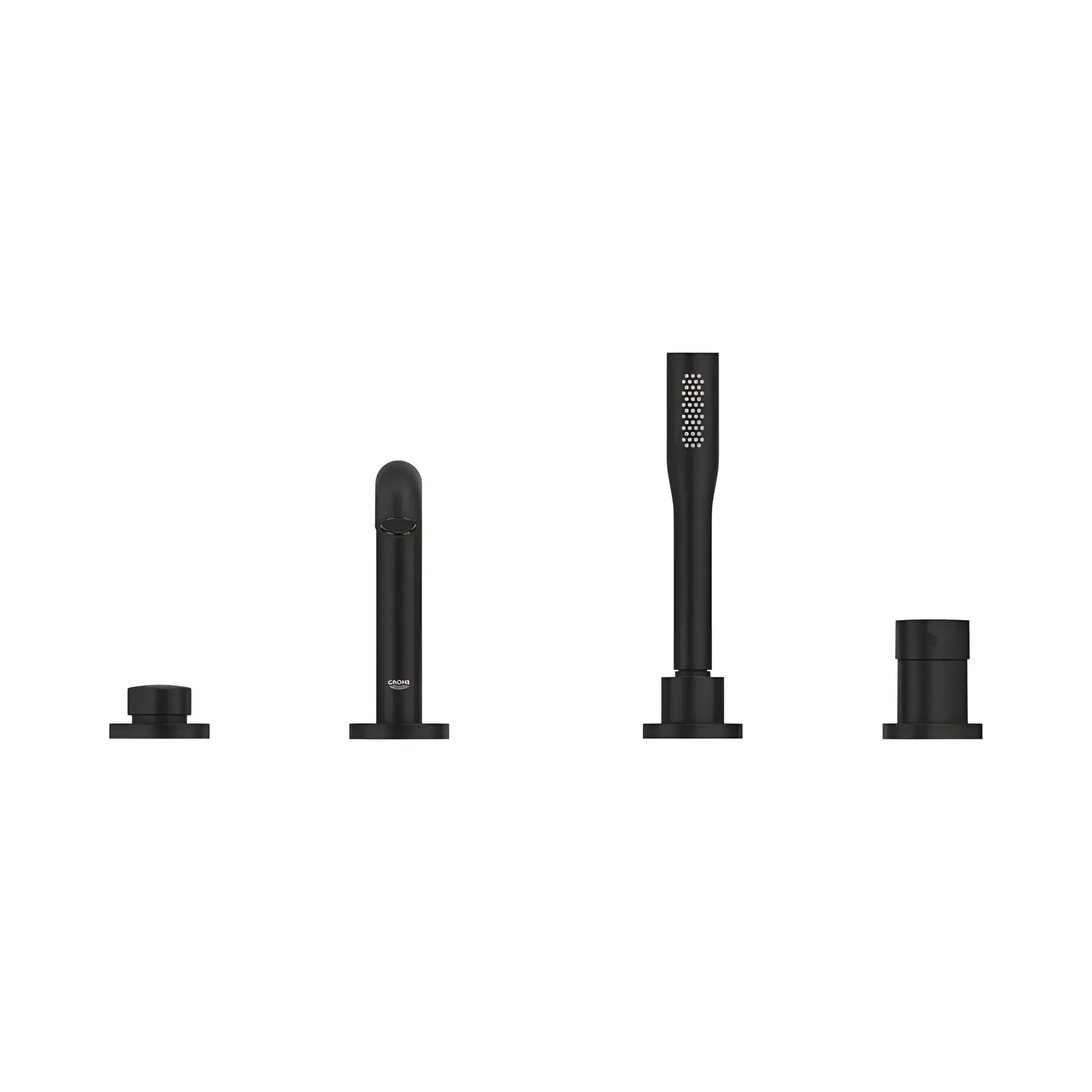 Змішувач на борт ванни Essence на 4 отвори Grohe 25251KF1 Phantom Black — вид спереду