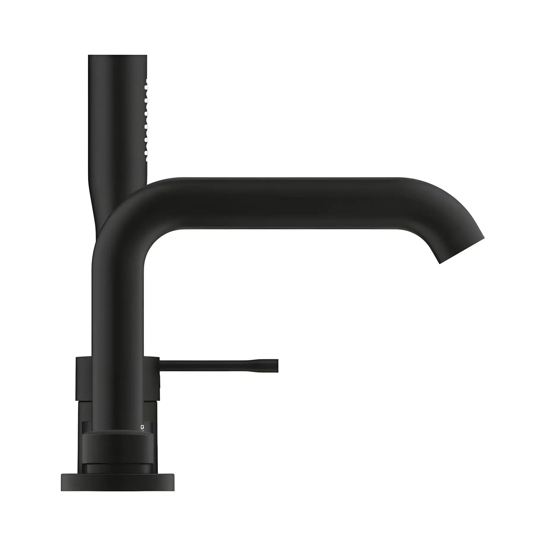 Змішувач на борт ванни Essence на 4 отвори Grohe 25251KF1 Phantom Black — бічний ракурс
