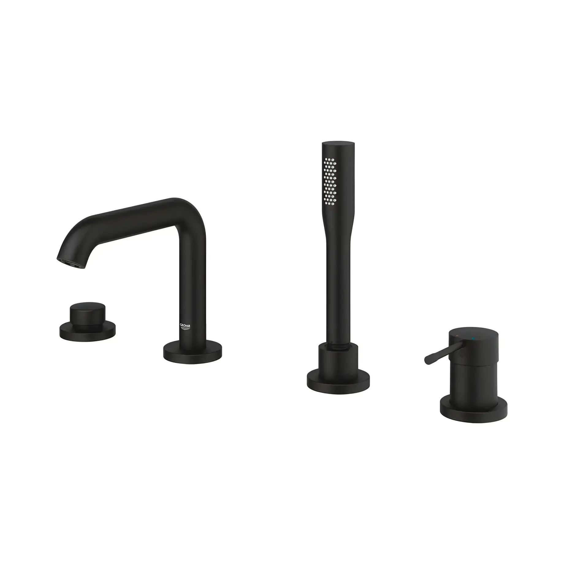 Змішувач на борт ванни Essence на 4 отвори Grohe 25251KF1 Phantom Black — вид згори