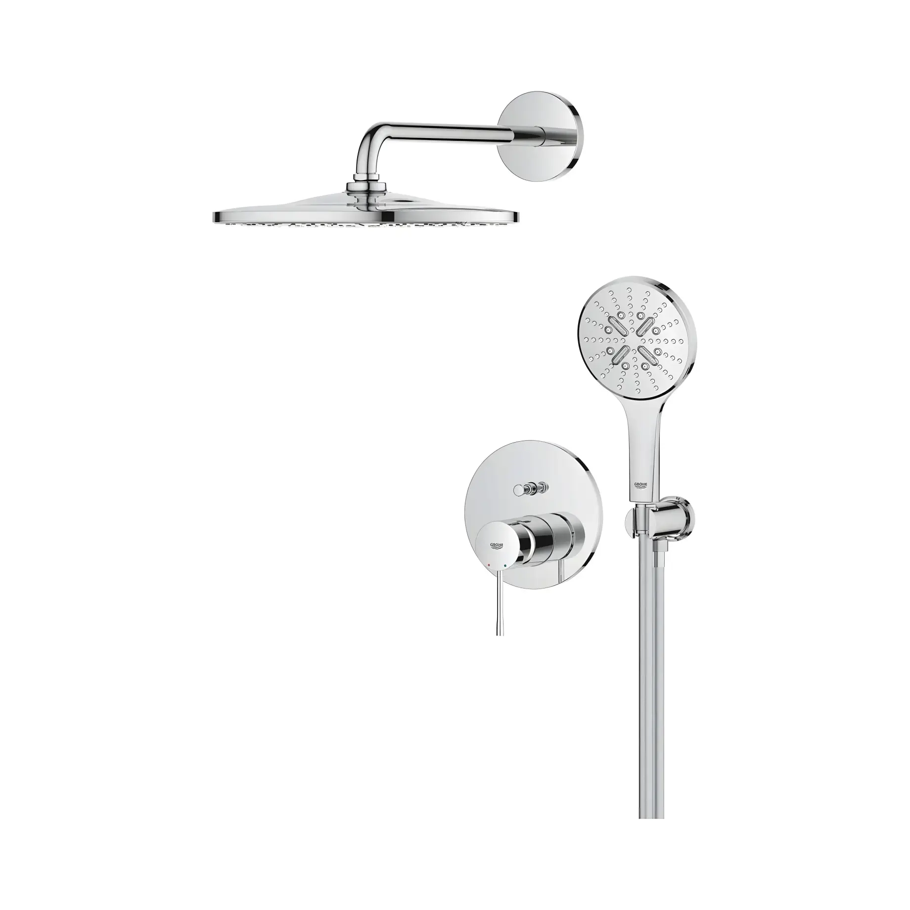Душова система прихованого монтажу Essence з Rainshower Mono 310 Grohe 25287000 — бічний ракурс