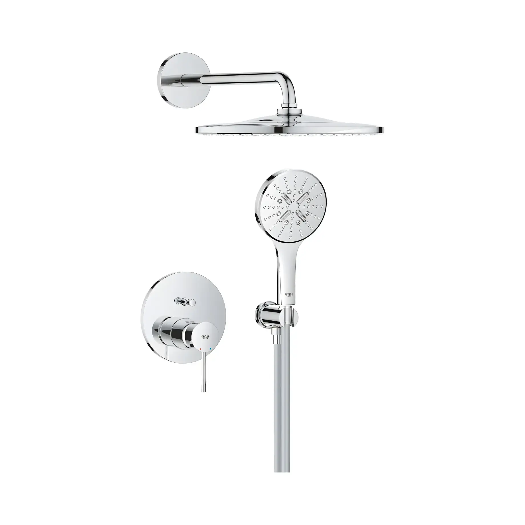 Душова система прихованого монтажу Essence з Rainshower Mono 310 Grohe 25287000 Chrome — вид на білому тлі
