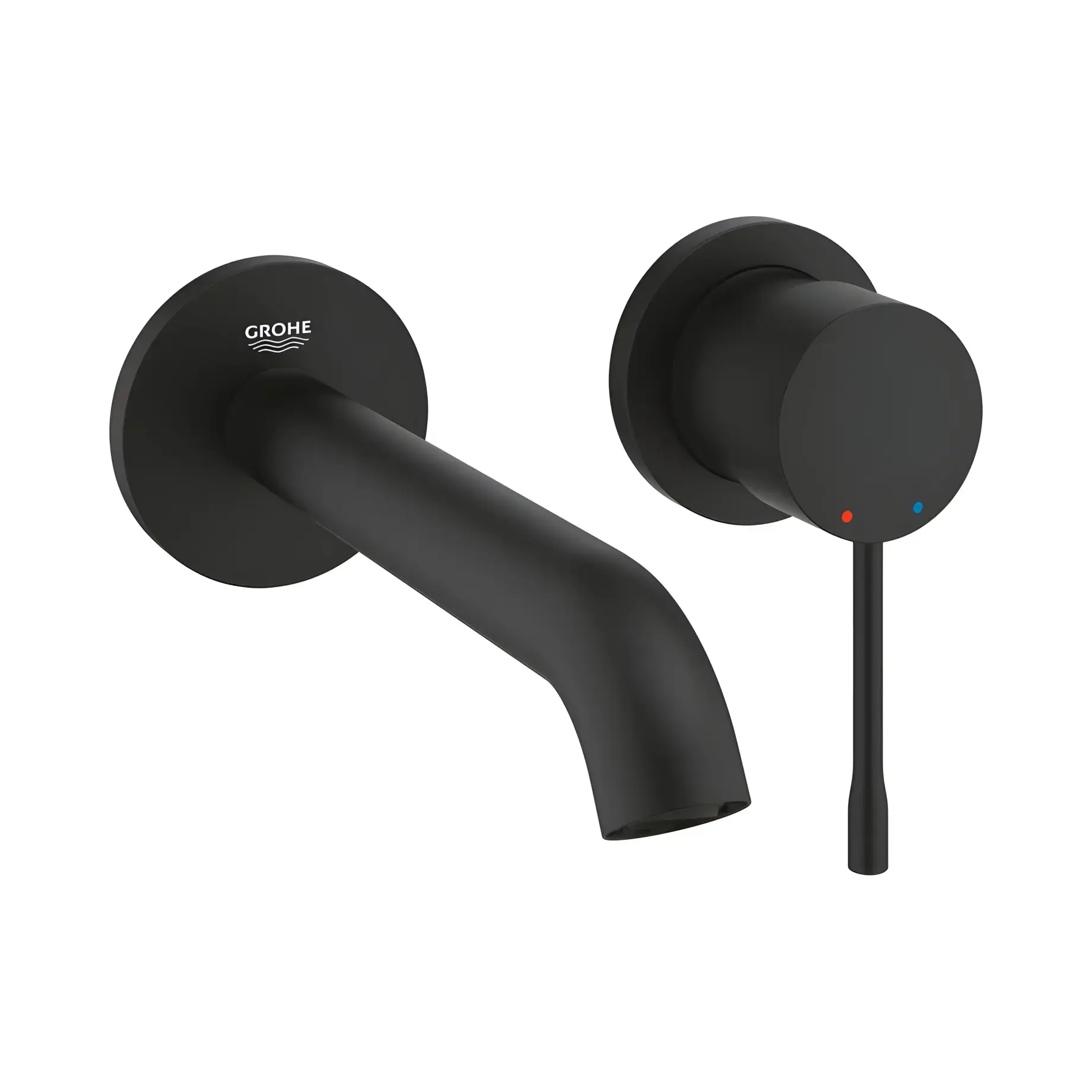 Змішувач для раковини настінний Essence, розмір M Grohe 29192KF1 Phantom Black — вид на білому тлі