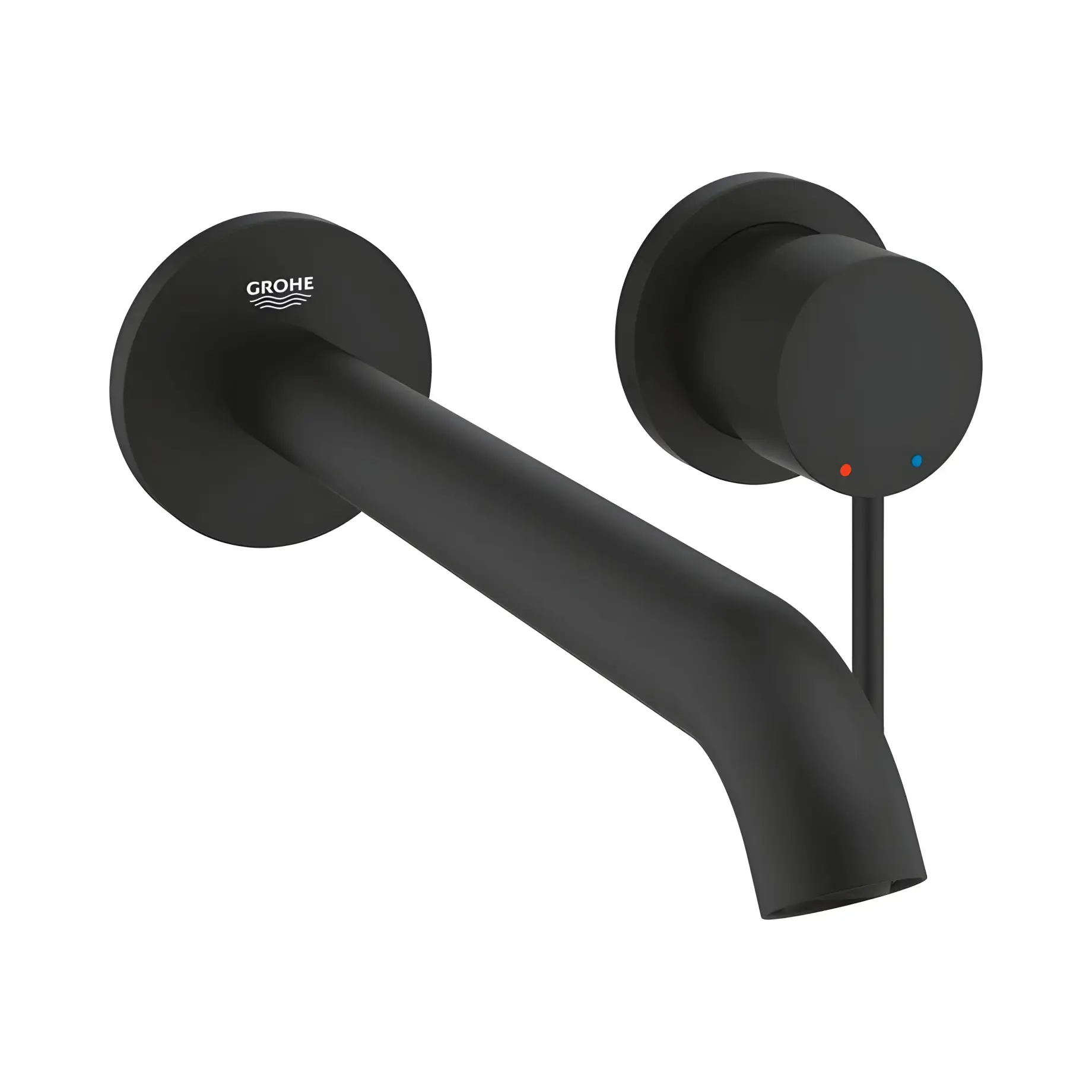 Змішувач для раковини настінний Essence, розмір L Grohe 29193KF1 Phantom Black — вид на білому тлі