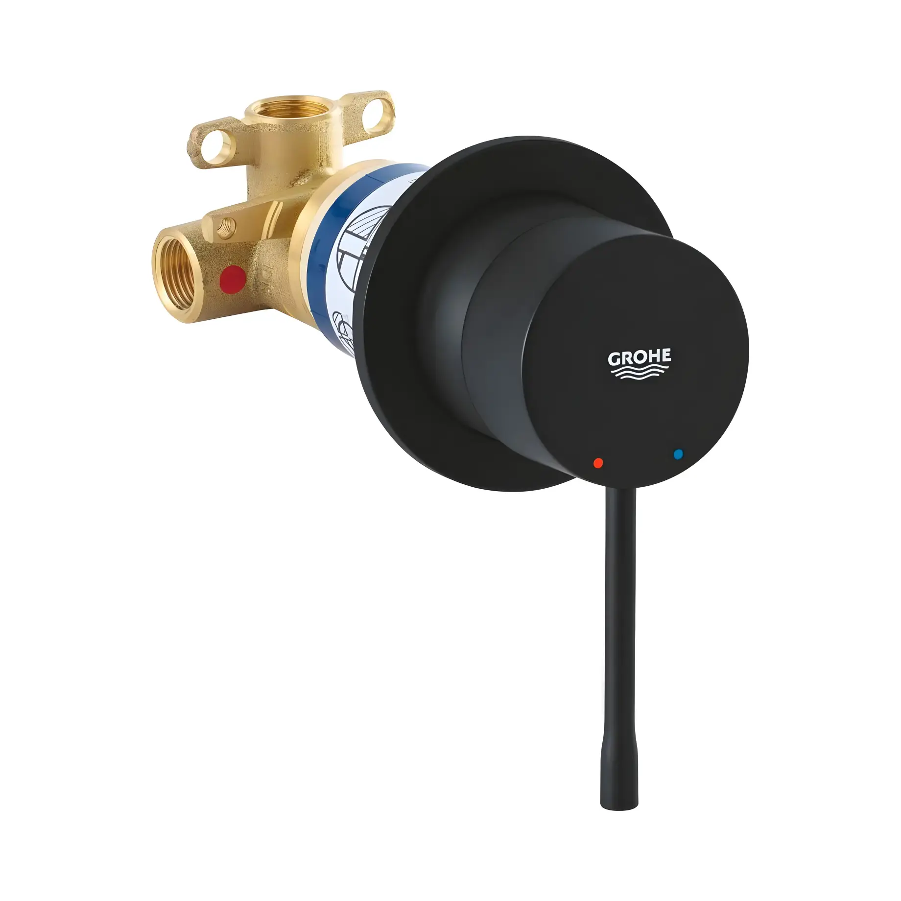 Змішувач для душу прихованого монтажу Essence Grohe 29197KF0 Phantom Black — вид на білому тлі