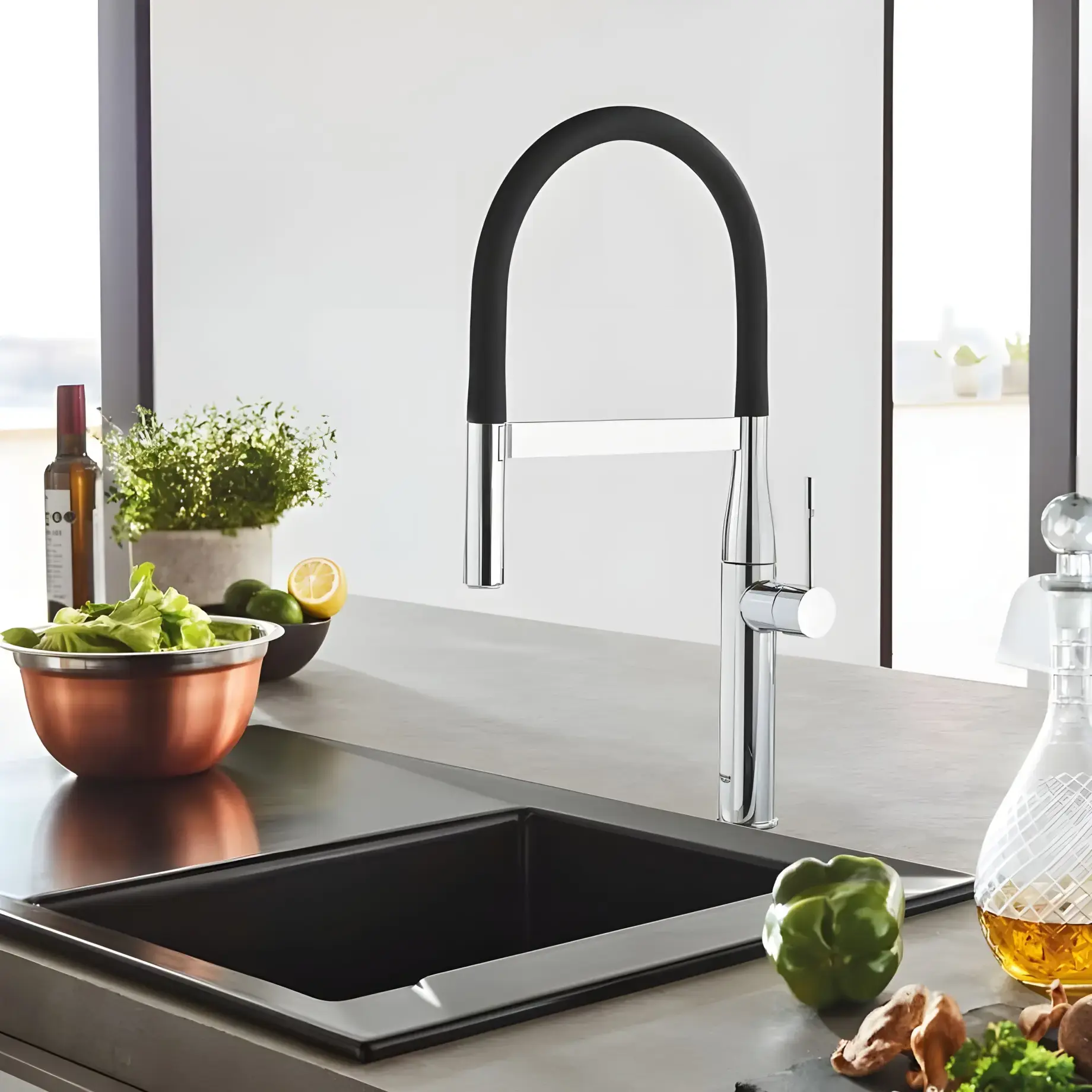 Змішувач для кухні з гнучким виливом Essence Grohe 30294000 — вид спереду
