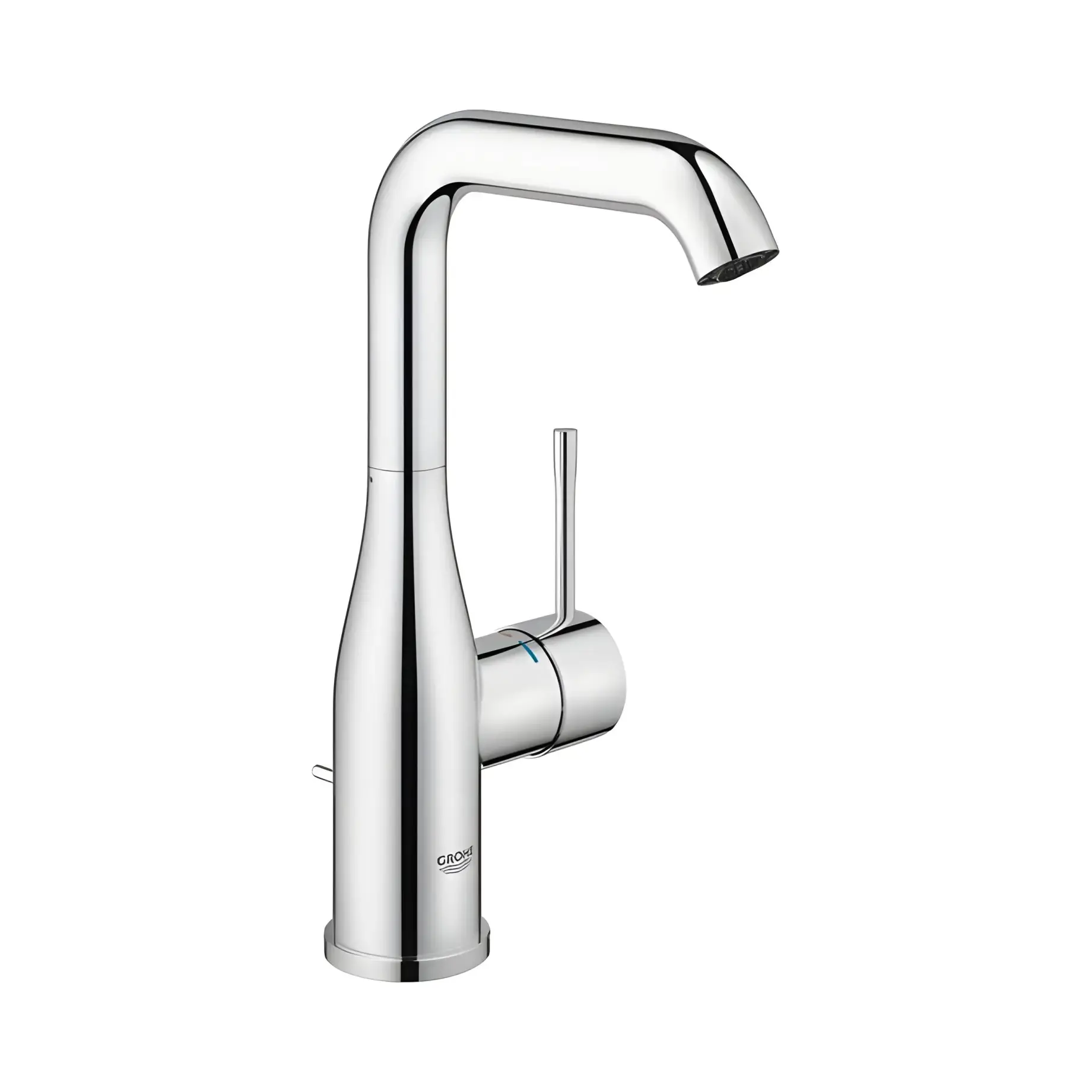Змішувач для раковини високий з донним клапаном Essence New, розмір L Grohe 32628001 — вид на білому тлі