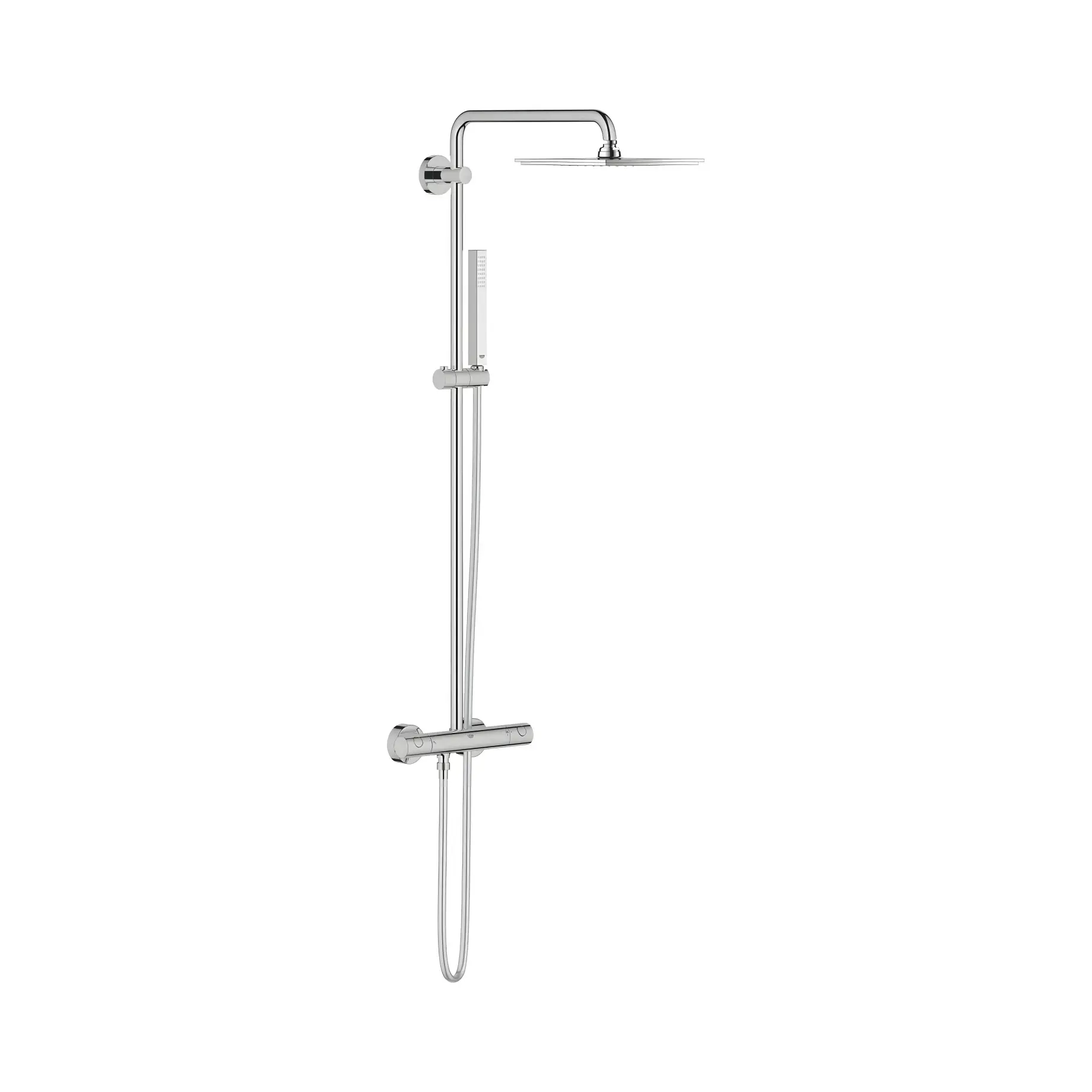 Душова система з термостатом Euphoria 230 Grohe 26187000 Chrome — вид на білому тлі
