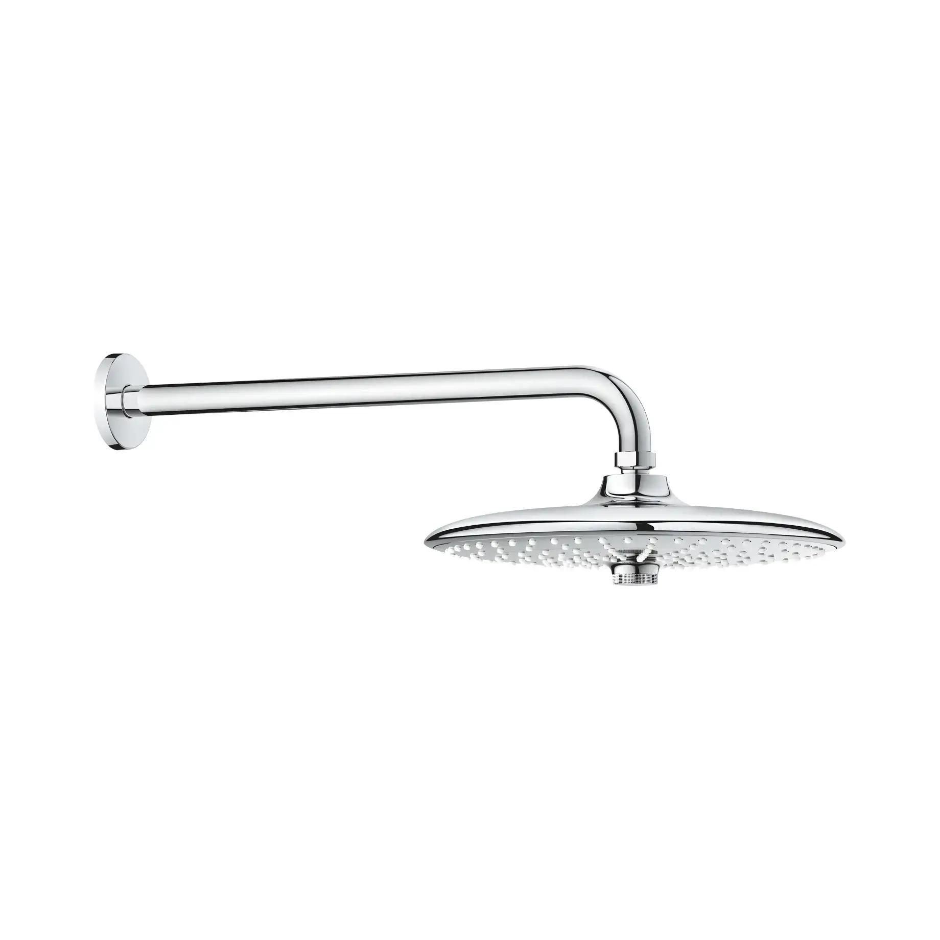 Верхній душ з настінним тримачем Euphoria 260 Grohe 26458000 Chrome 26 х 26 см — вид на білому тлі