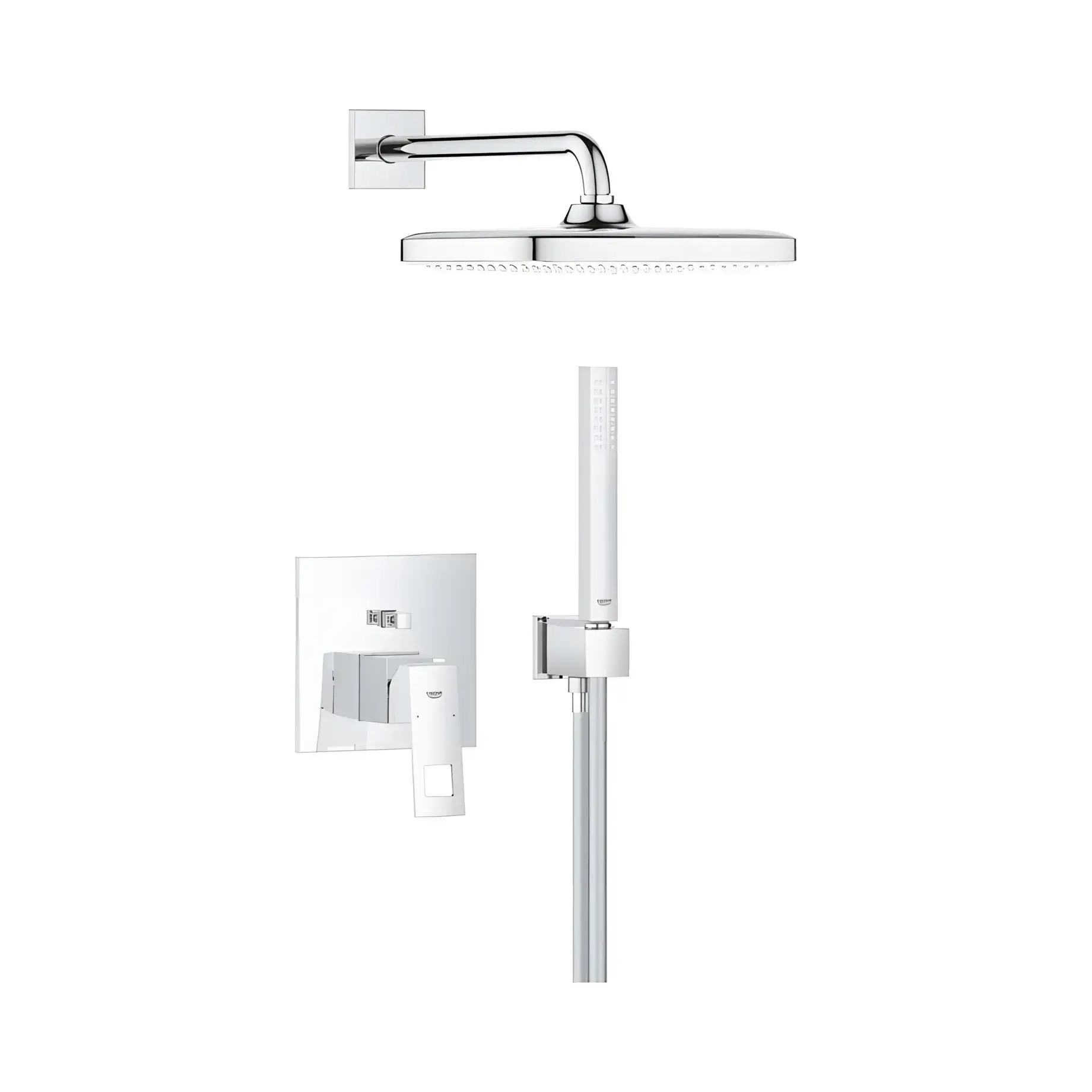 Душова система прихованого монтажу Eurocube з Tempesta 250 Cube Grohe 25289000 Chrome — вид на білому тлі