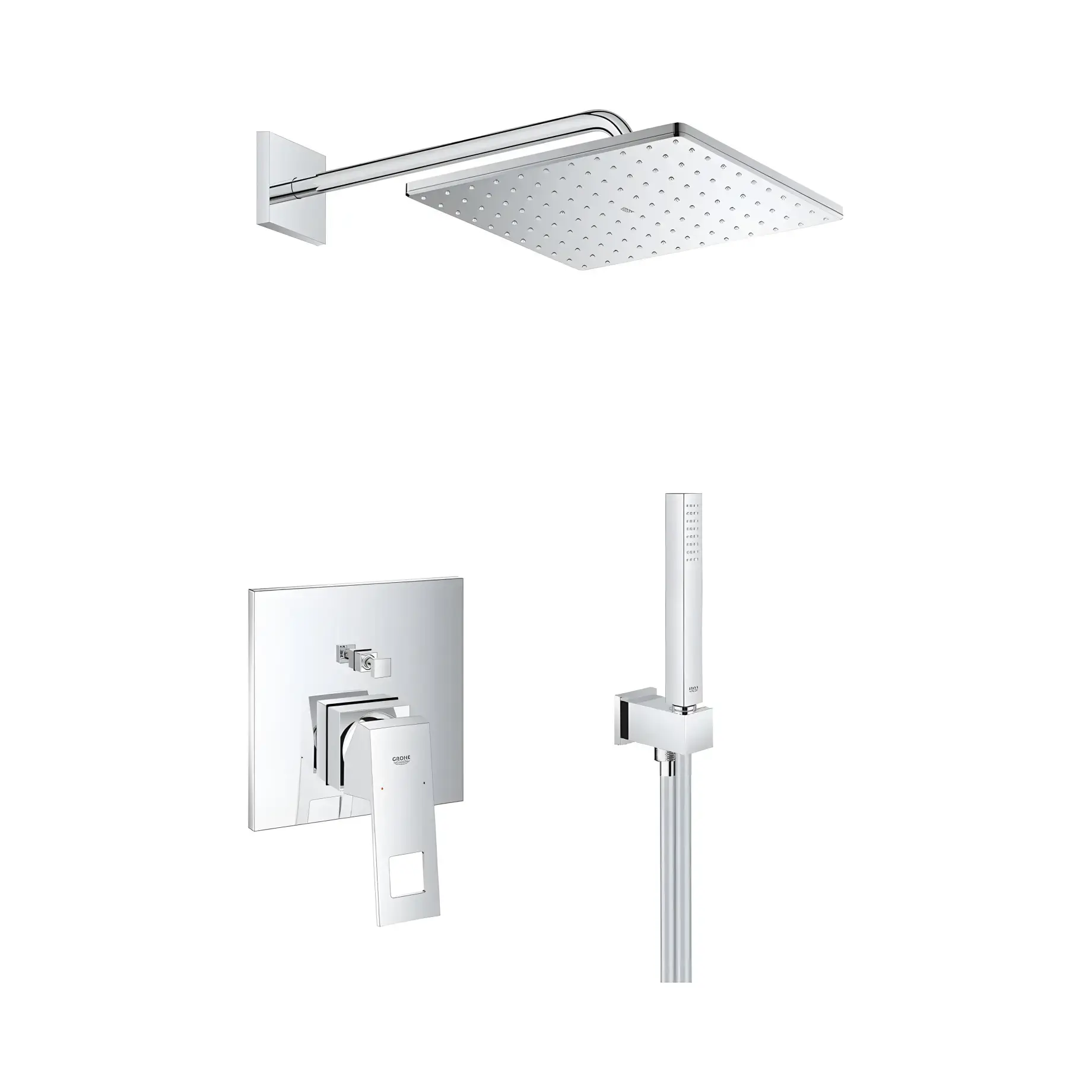 Душова система прихованого монтажу  Eurocube з Rainshower Mono 310 Grohe UA2406200L Chrome — вид на білому тлі