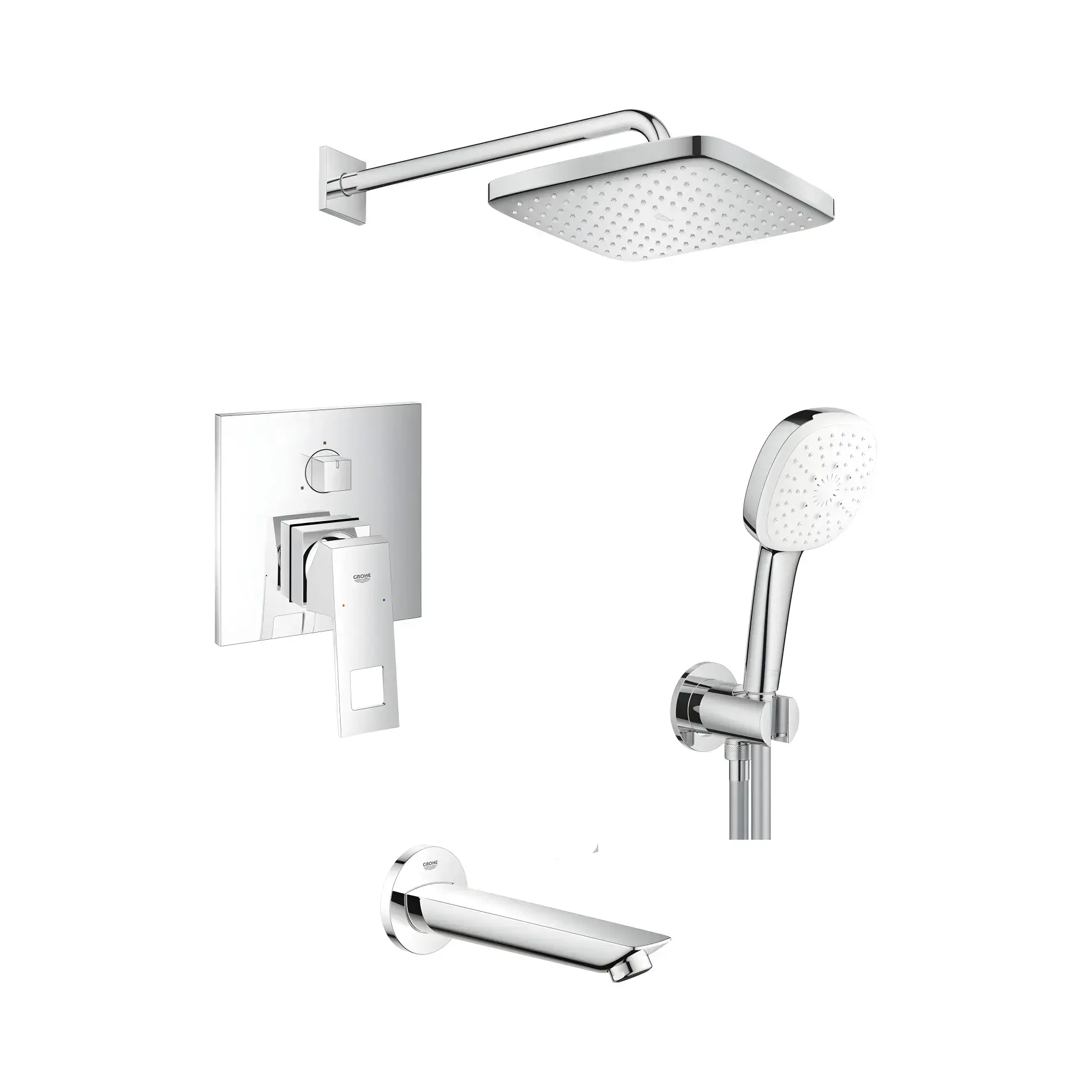 Комплект душової системи Eurocube з Tempesta 250 Cube Grohe UA26417SC0 — вид на білому тлі