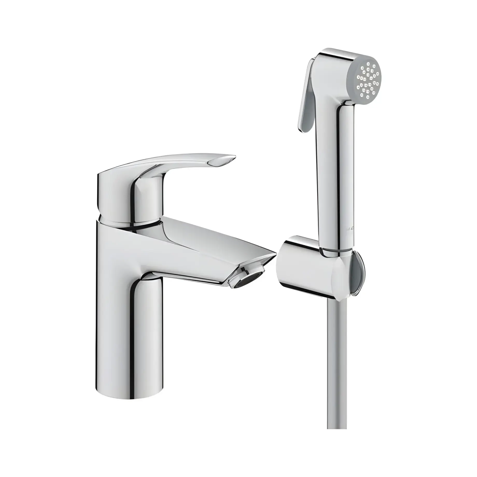Змішувач для раковини з гігієнічним душем Eurosmart, розмір S Grohe 23124003 — вид на білому тлі