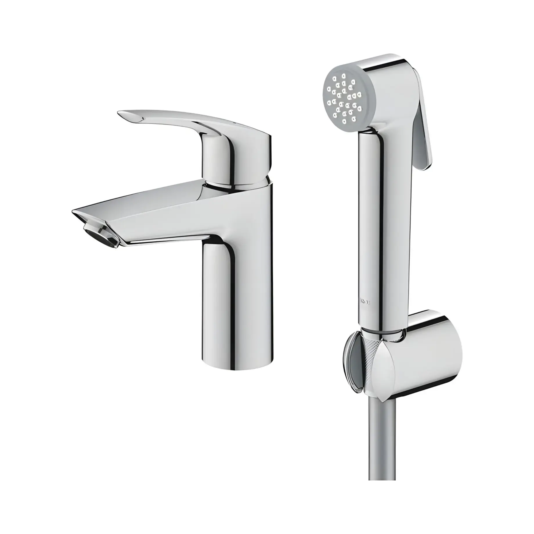Змішувач для раковини з гігієнічним душем Eurosmart, розмір S Grohe 23124003 — бічний ракурс
