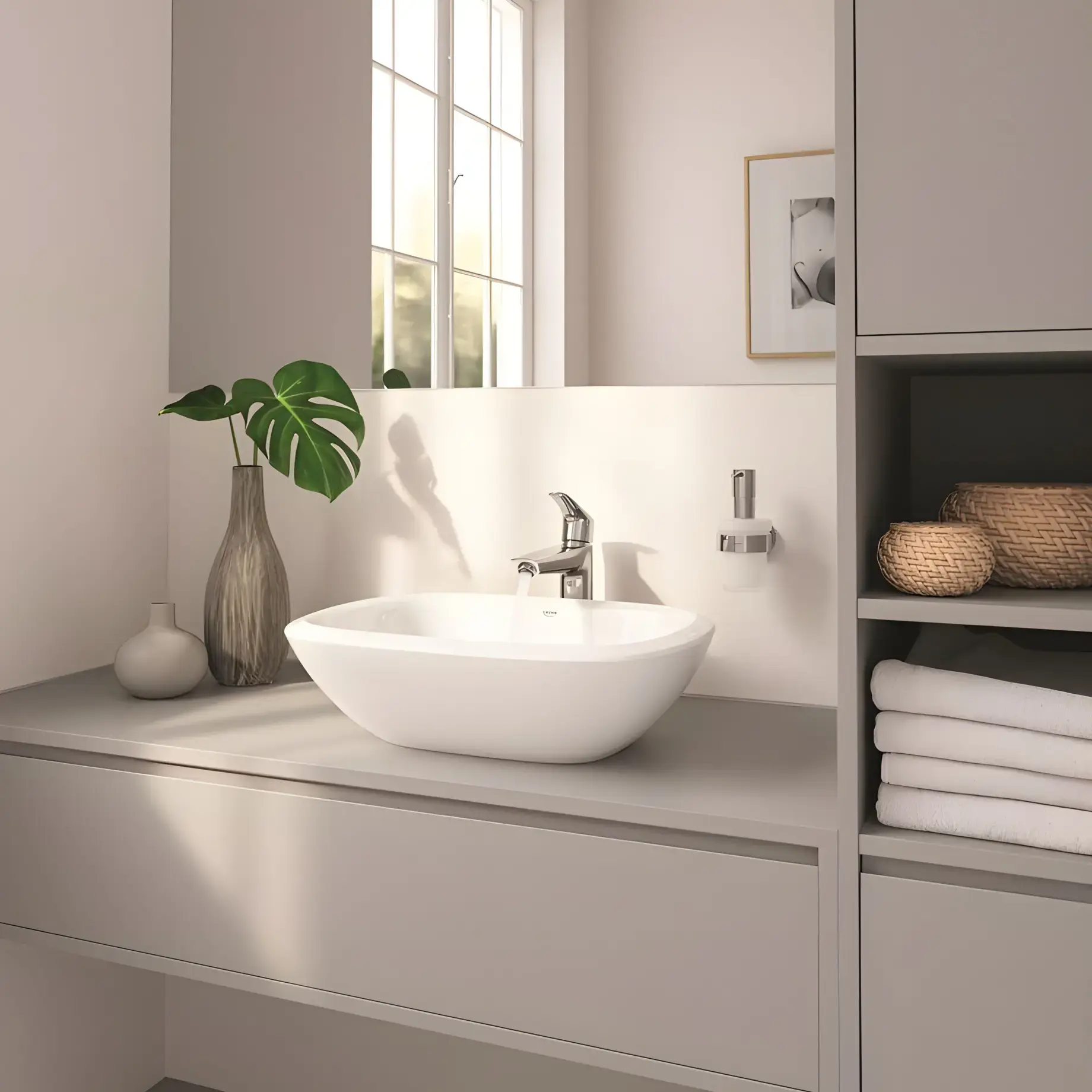 Змішувач для раковини високий Eurosmart, розмір XL Grohe 23971003 Chrome — вид спереду
