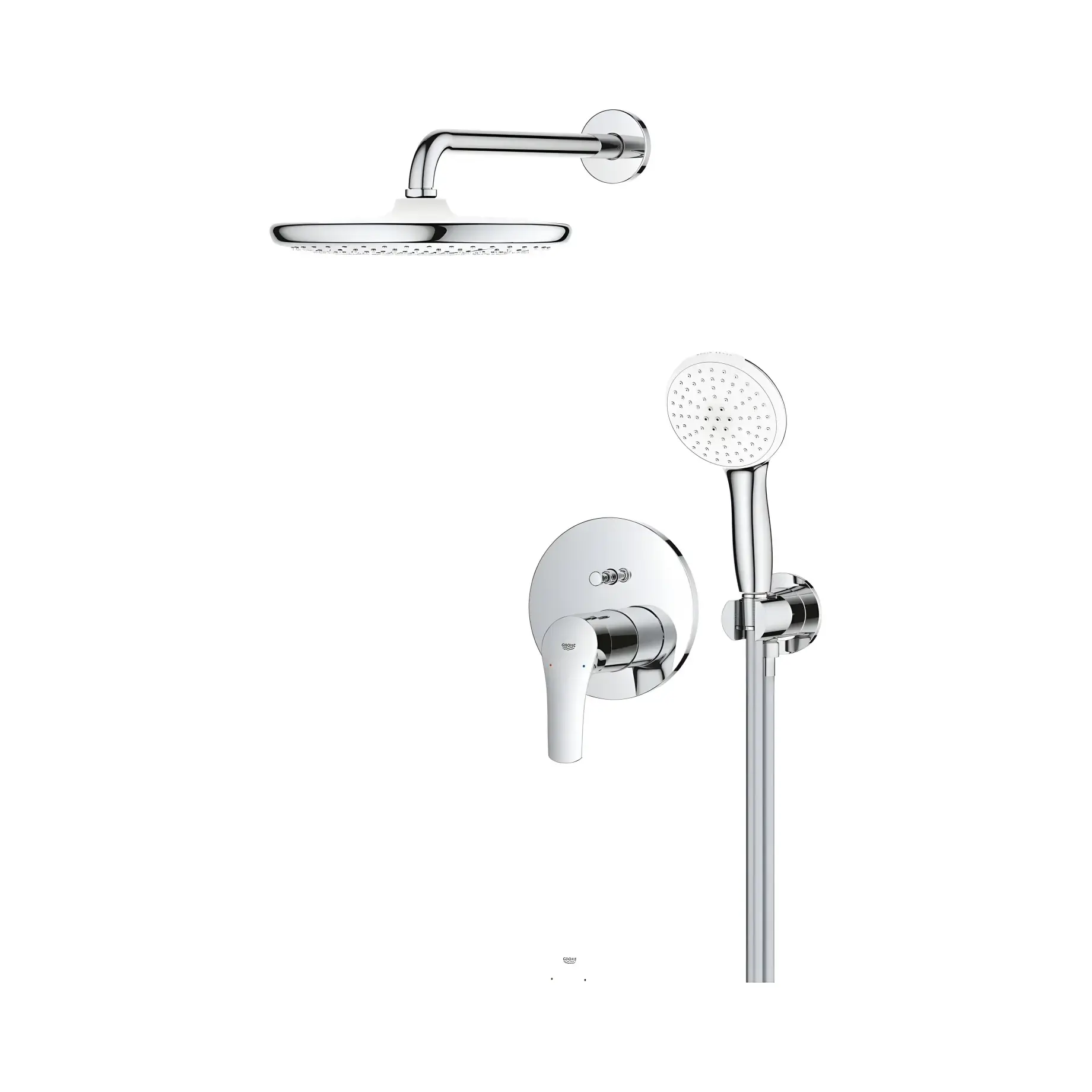 Душова система прихованого монтажу Eurosmart з Tempesta 250 Cube Grohe 25288000 — вид згори