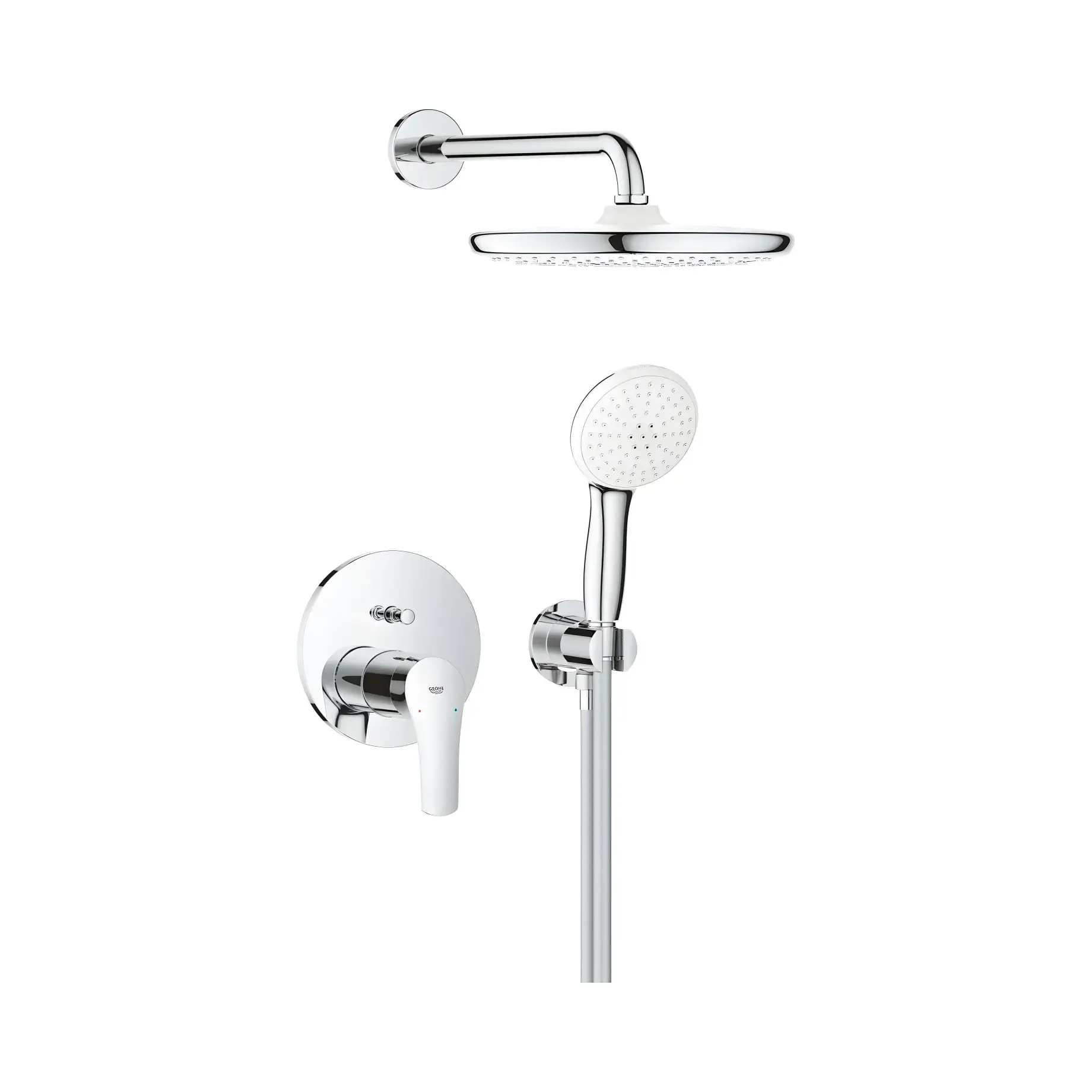 Душова система прихованого монтажу Eurosmart з Tempesta 250 Cube Grohe 25288000 Chrome — вид на білому тлі