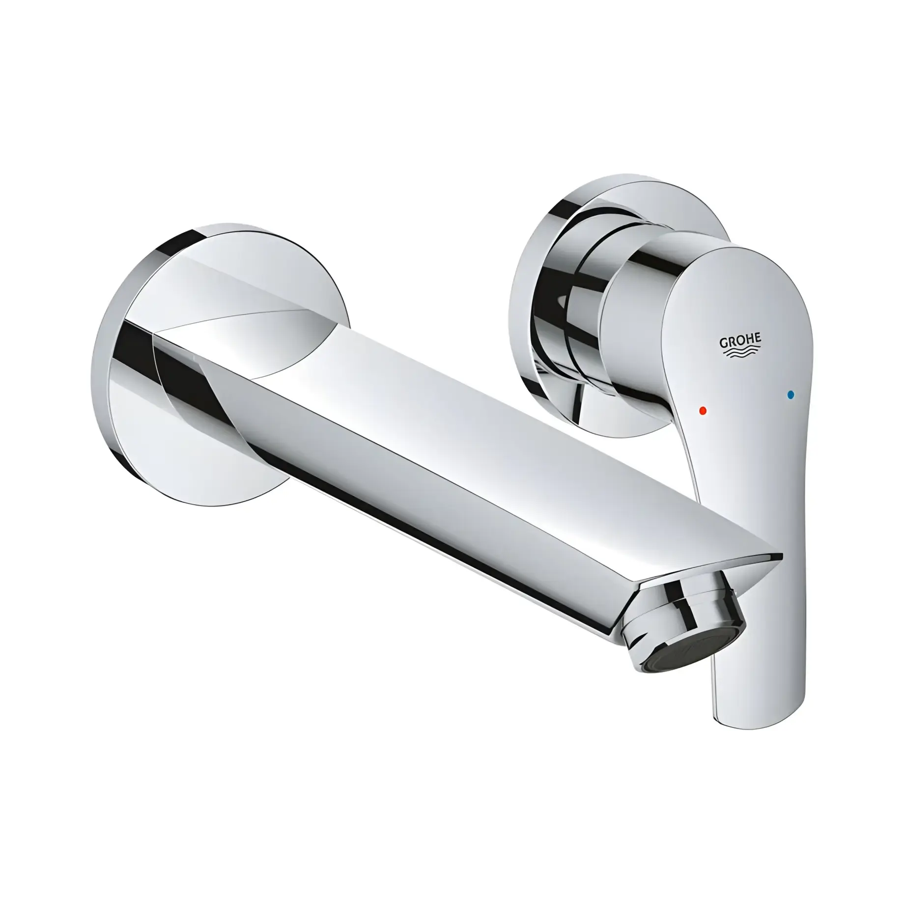 Змішувач для раковини настінний Eurosmart, розмір M Grohe 29338003 Chrome — вид на білому тлі