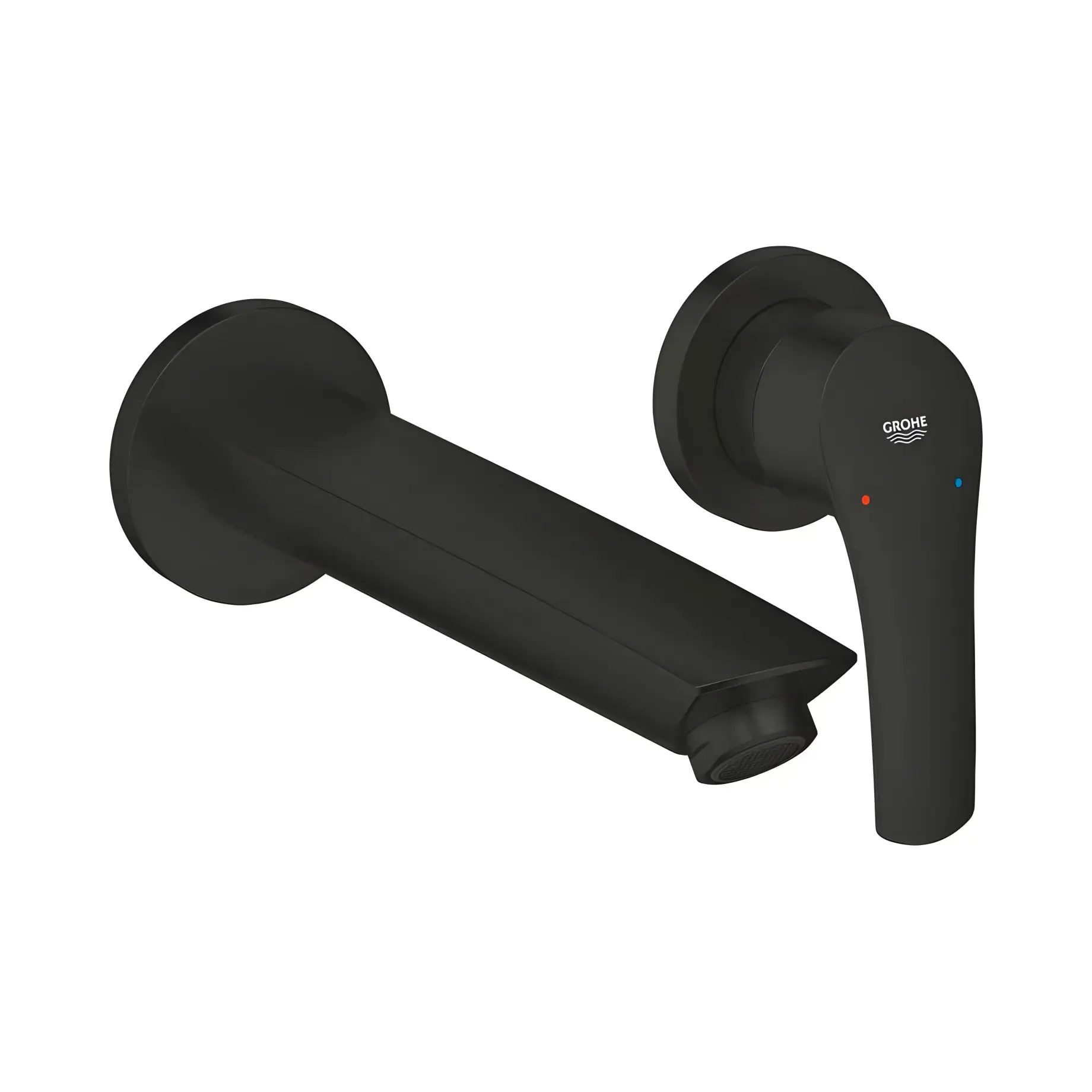Змішувач для раковини настінний Eurosmart, розмір M Grohe 293382433 Matt Black — вид на білому тлі