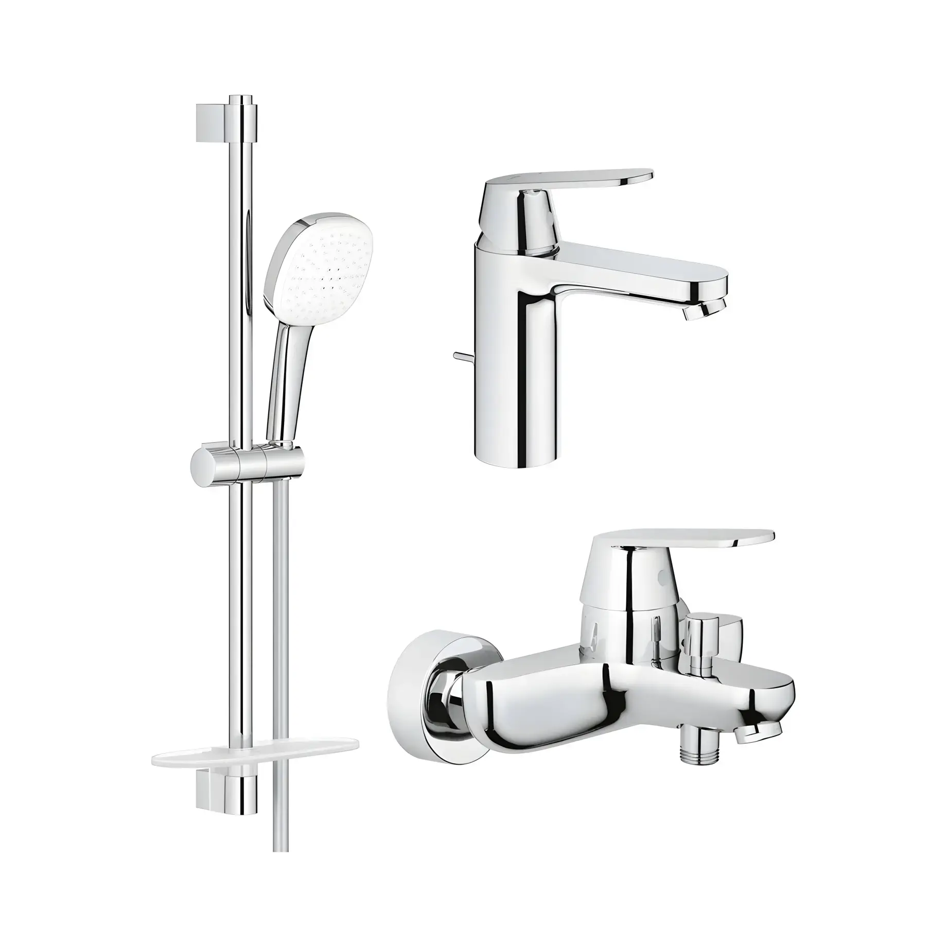 Набір змішувачів для ванни 3 в 1 Eurosmart Cosmopolitan Grohe UA126112M3 Chrome — вид на білому тлі
