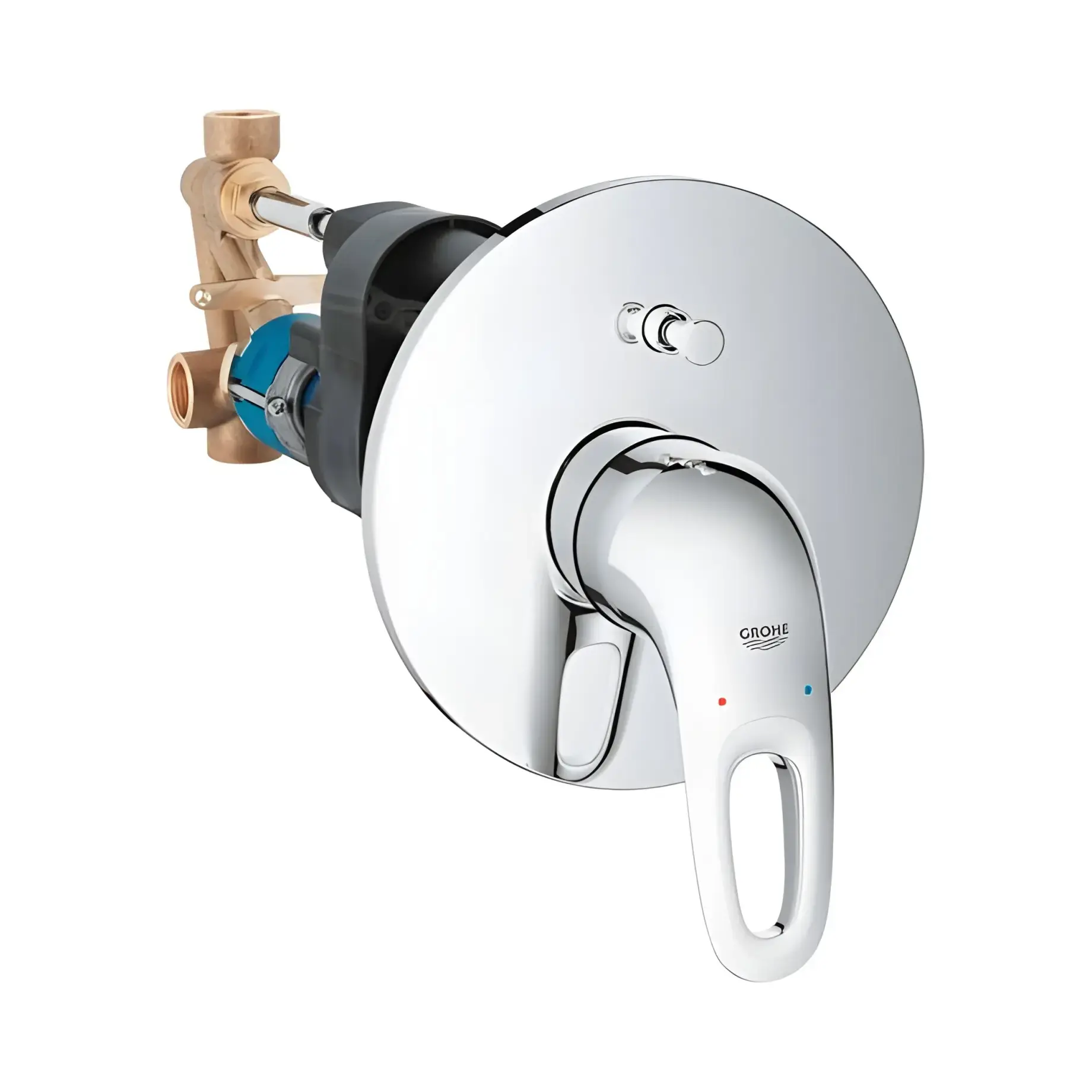 Змішувач для ванни/душу прихованого монтажу Eurostyle Grohe 33637003 Chrome — вид на білому тлі