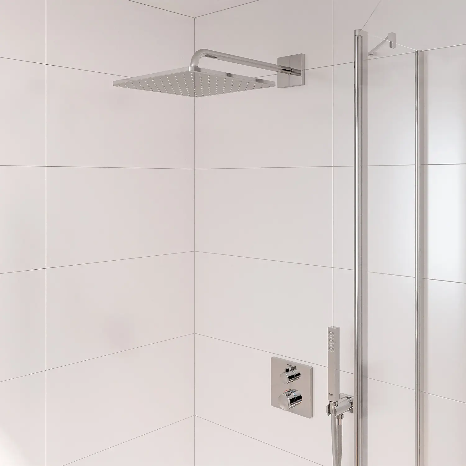 Душова система прихованого монтажу Grohtherm з Rainshower Mono 310 Cube Grohe 34870000 — вид спереду