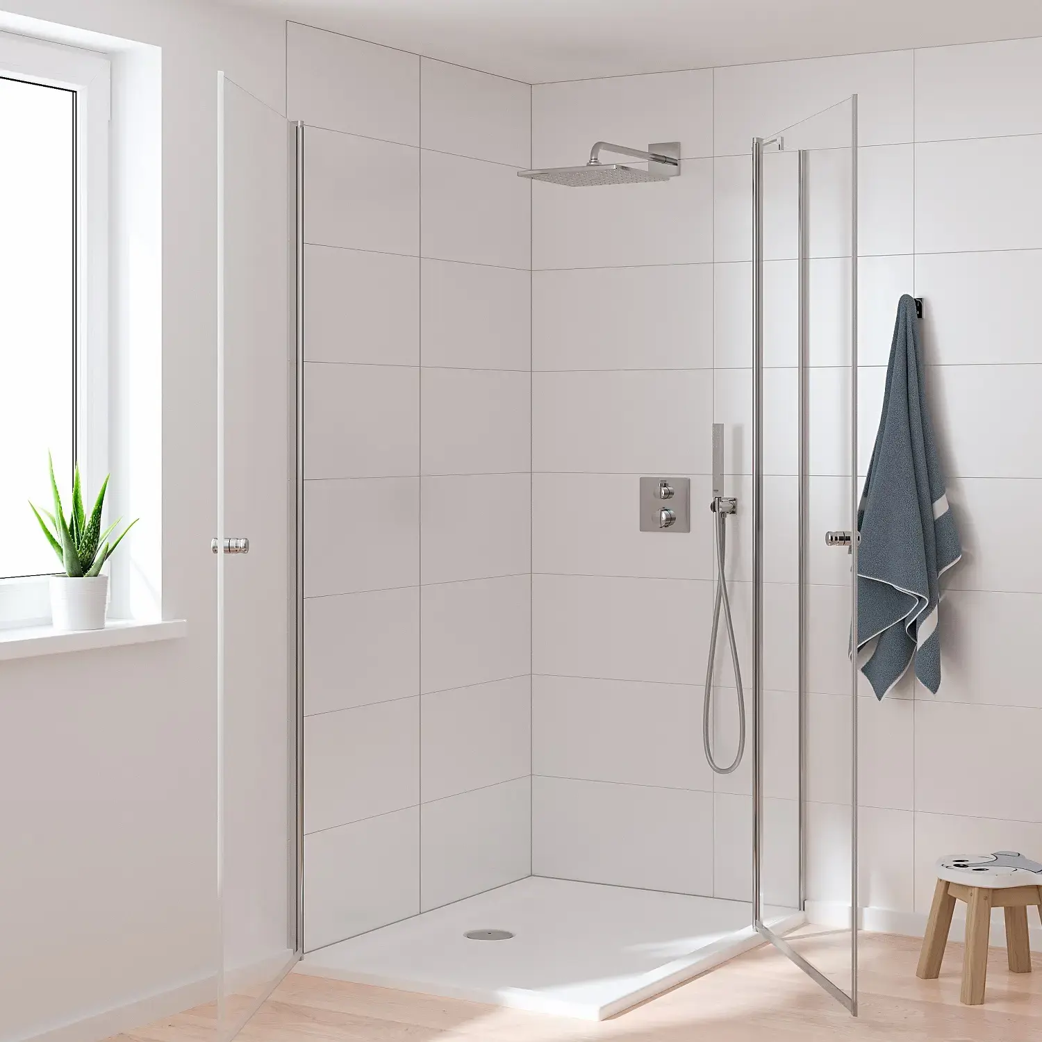 Душова система прихованого монтажу Grohtherm з Rainshower Mono 310 Cube Grohe 34870000 — бічний ракурс