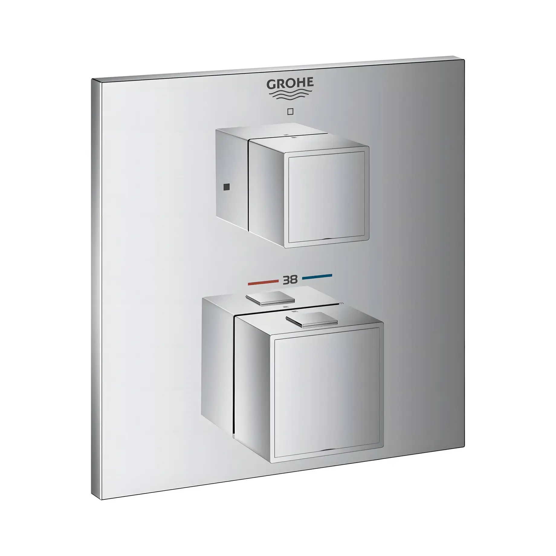 Термостат для ванни/душу прихованого монтажу на 1 споживача Grohtherm Cube Grohe 24153000 Chrome — вид на білому тлі