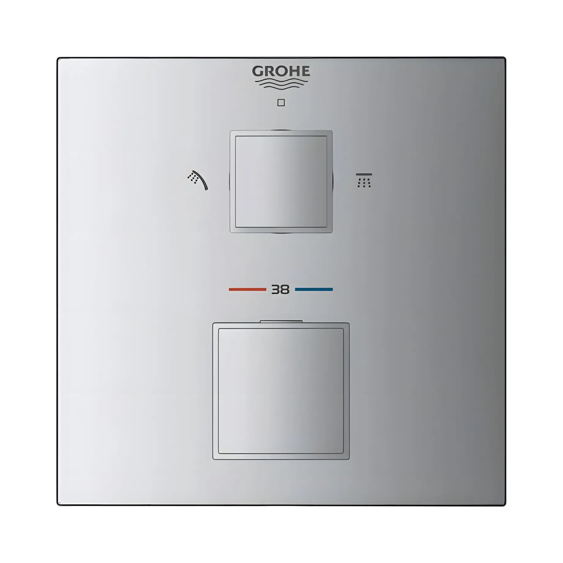 Термостат для ванни/душу прихованого монтажу на 2 споживача Grohtherm Cube Grohe 24154000 — вид спереду